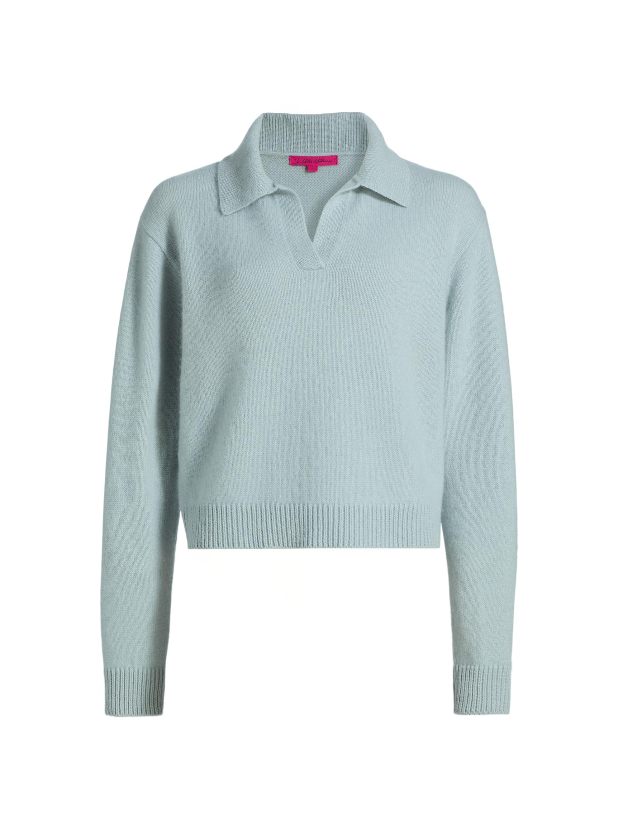 The Elder Statesman Women's Cashmere Polo Sweater - Bluebelle
