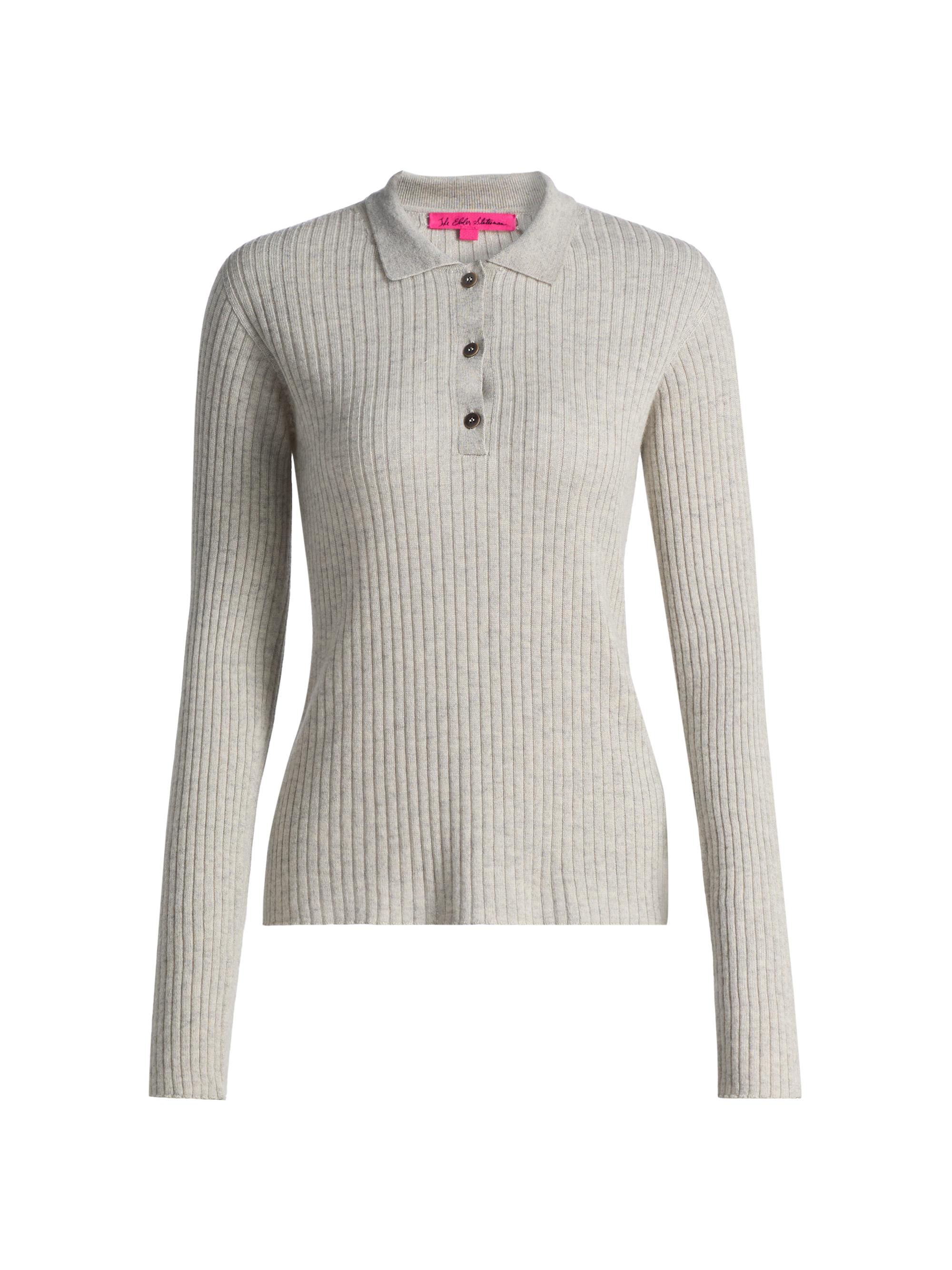 The Elder Statesman Women's Cashmere-Silk Polo Sweater - Grey
