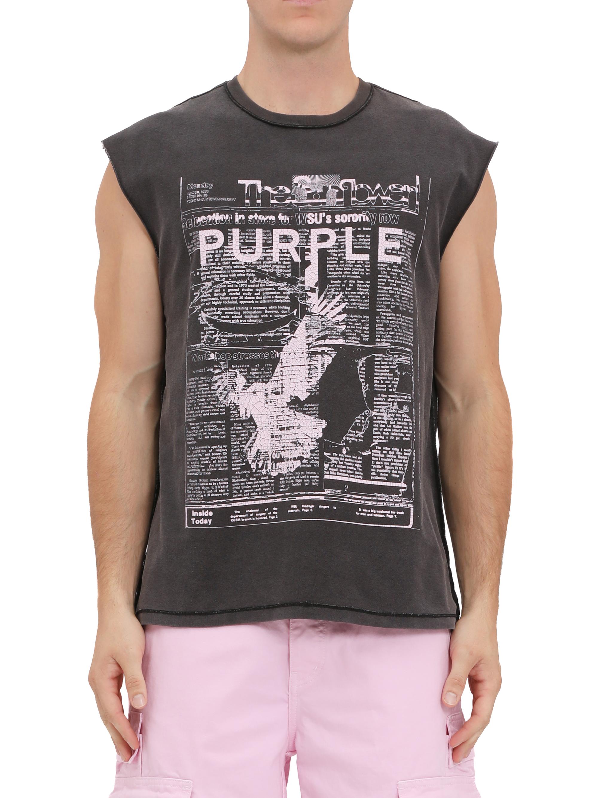 Purple Brand Men's Textured Jersey Muscle Shirt - Black