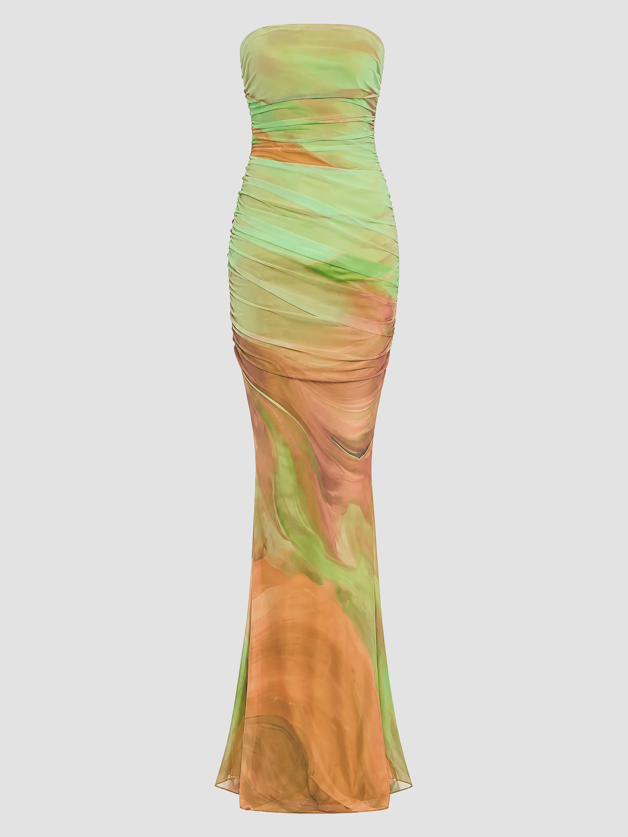 evenly dresses Chic Tie-Front Chiffon Ruffle Sleeve Evening Dress for Elegant Occasions