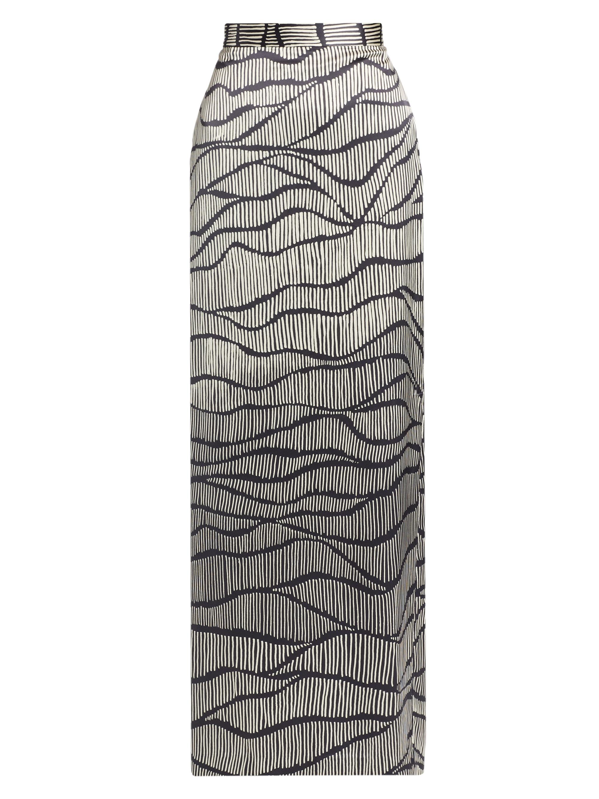 Heirlome Women's Ivanna Striped Silk Maxi Skirt - Black