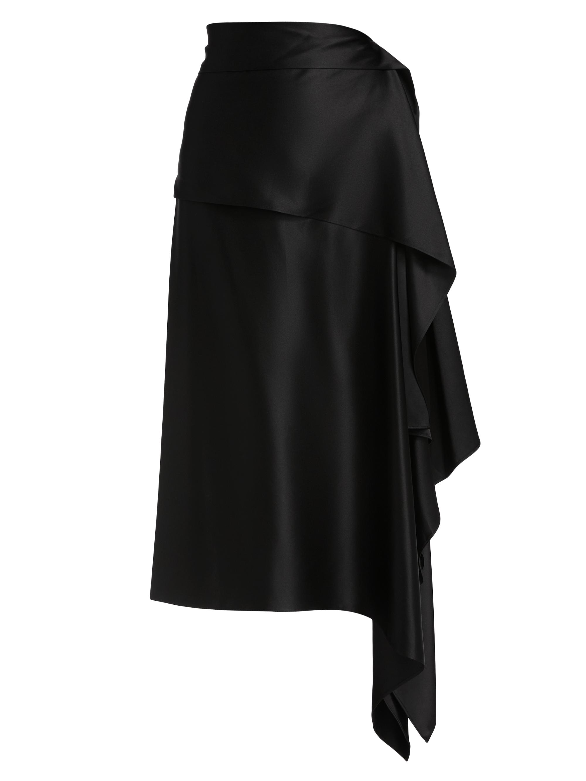 Heirlome Women's Agatha Silk Asymmetric Midi-Skirt - Black