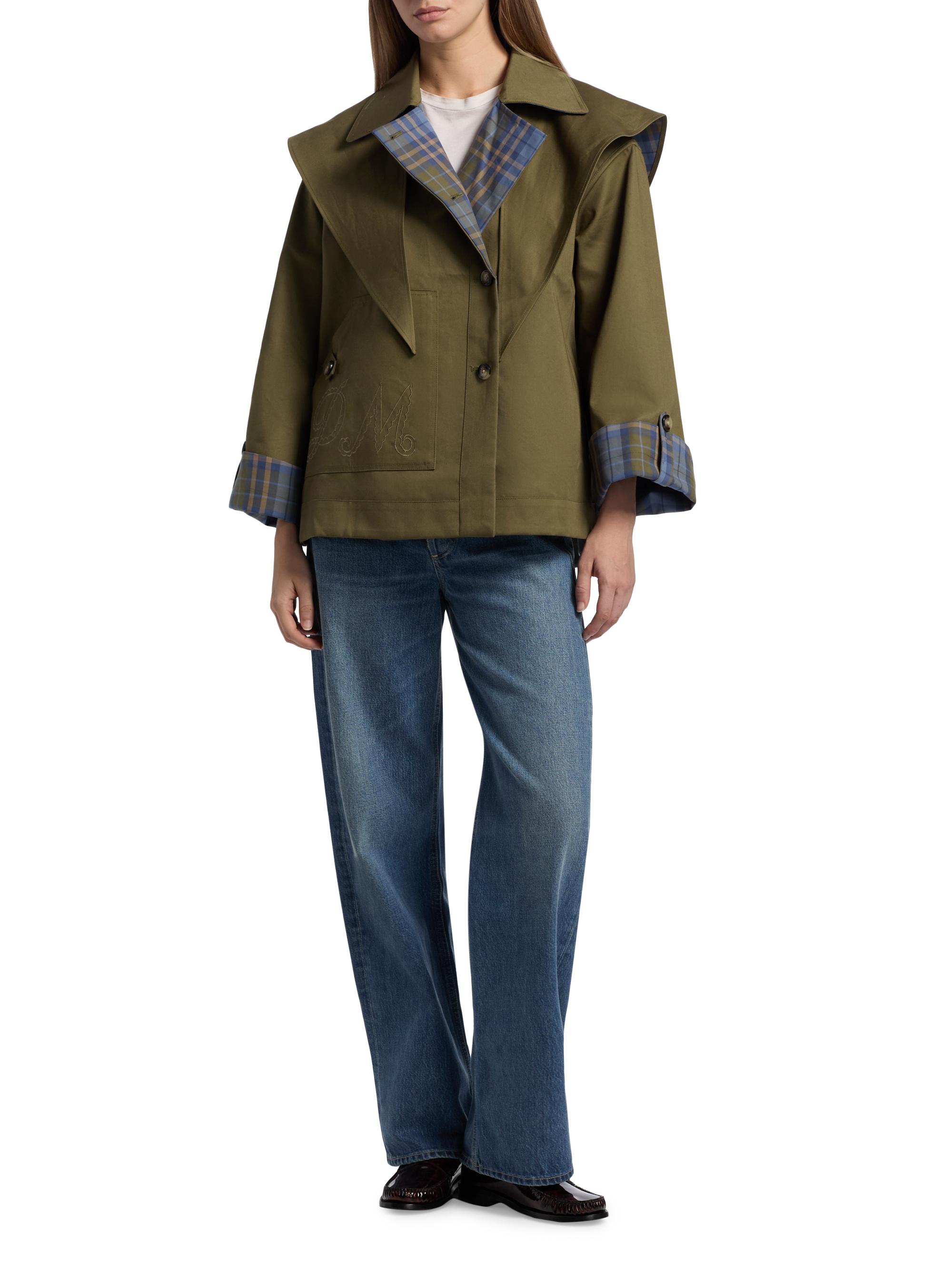 Damson Madder Women's Jerry Crop Trench Coat - Olive