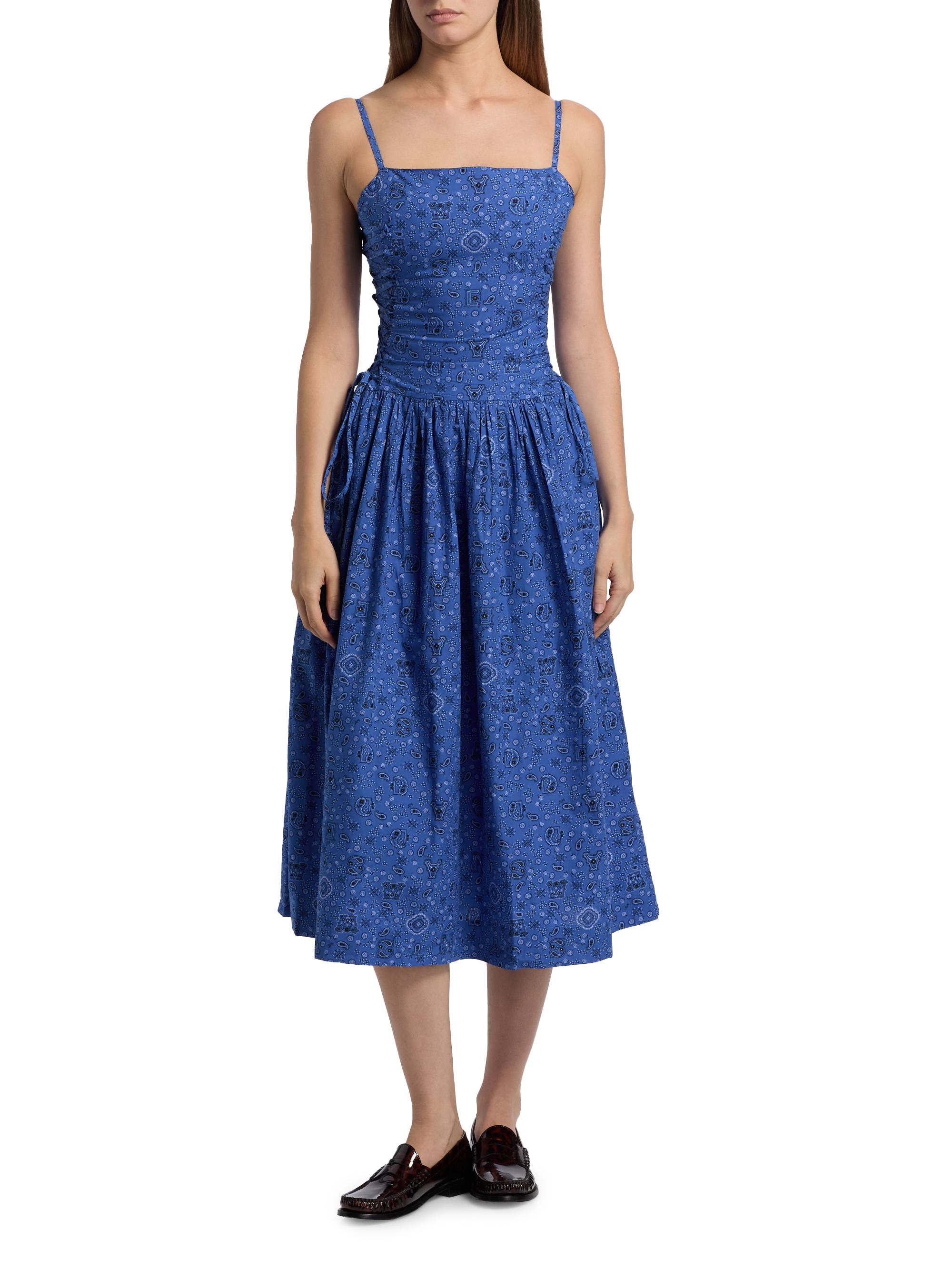knee length dresses for ladies Angelina Scuba Halter Midi Dress / Pale Blue | Meshki