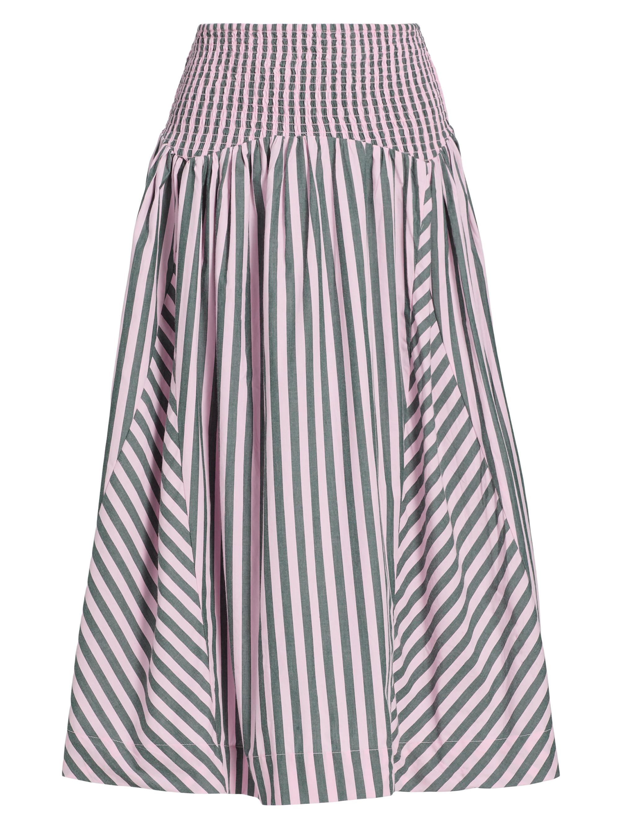Damson Madder Women's Layla Striped Cotton A-Line Midi-Skirt