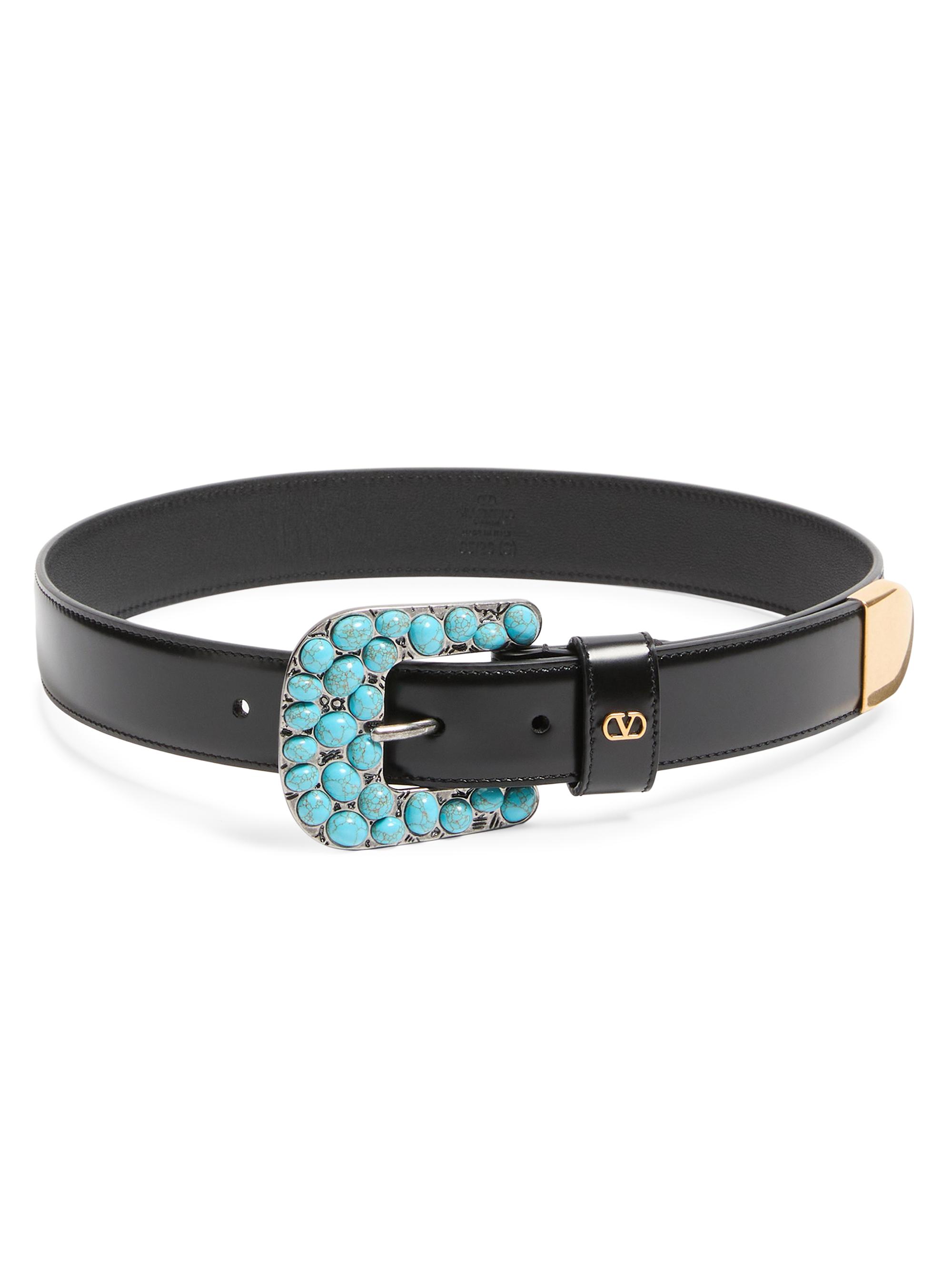 Valentino Garavani Vlogo Signature Brushed Calfskin Belt 30 MM