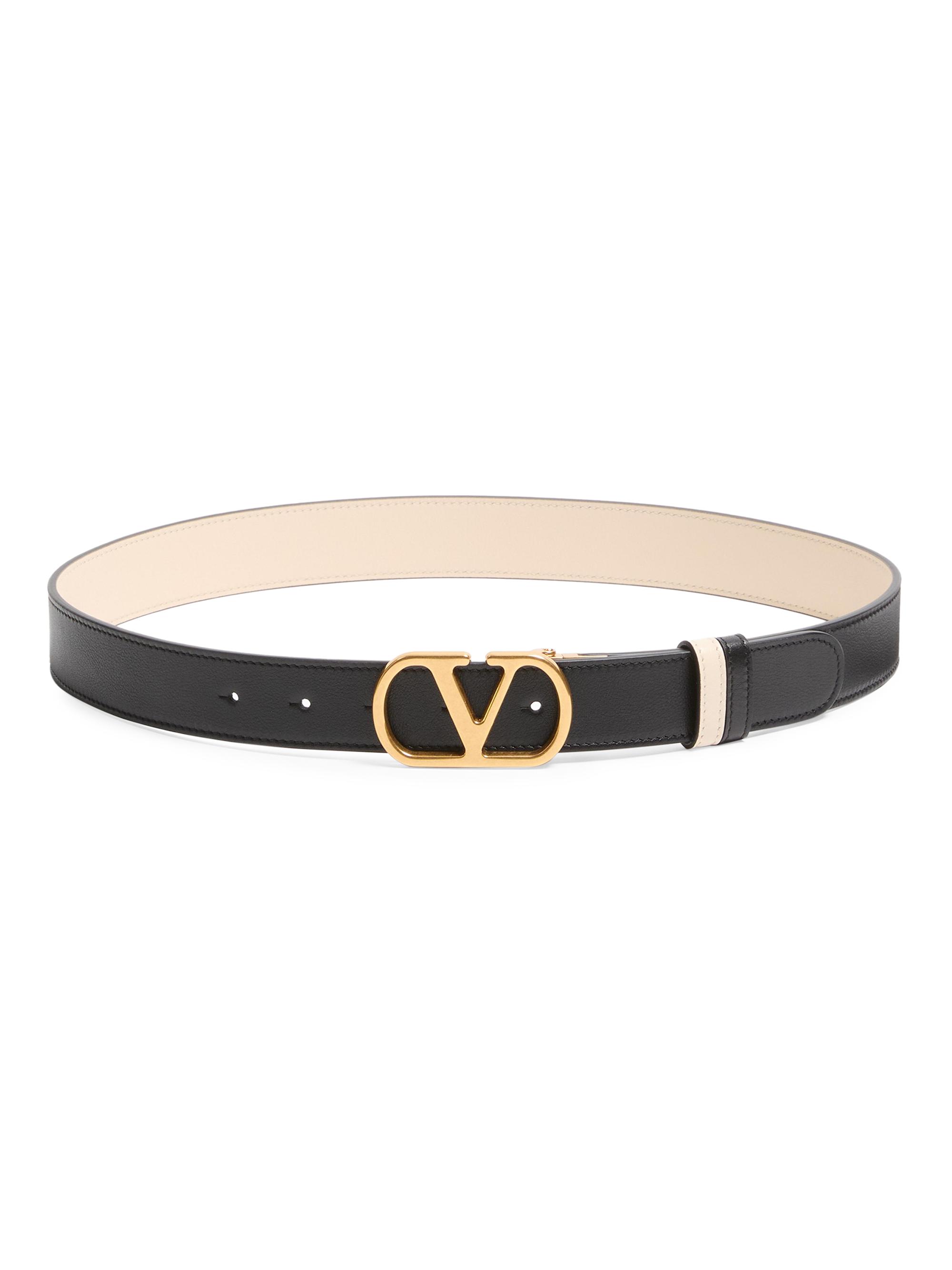 Valentino Garavani VLogo Signature Reversible Belt in Metallic and