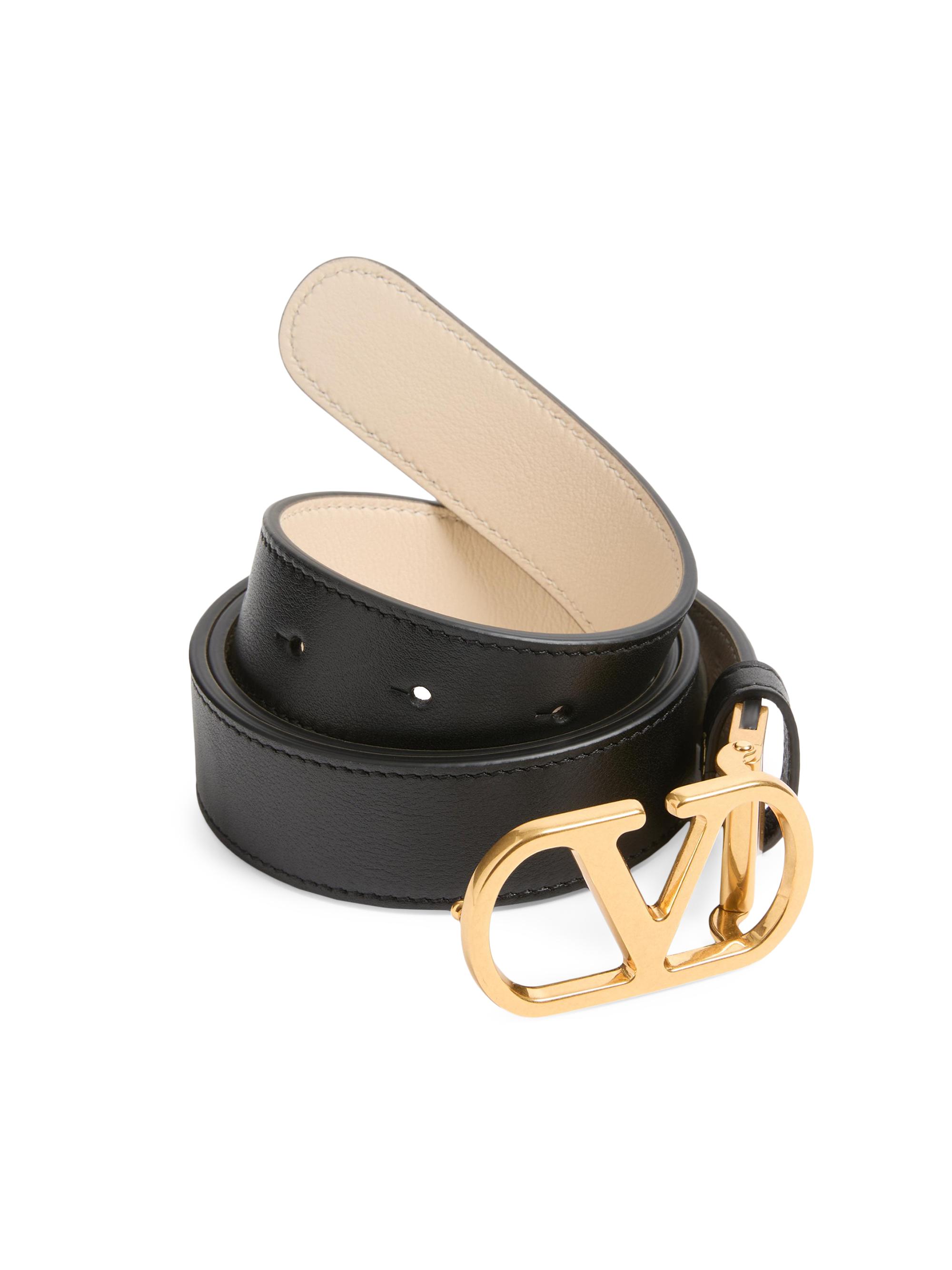 Valentino Garavani Vlogo Signature Reversible Shiny Calfskin Belt