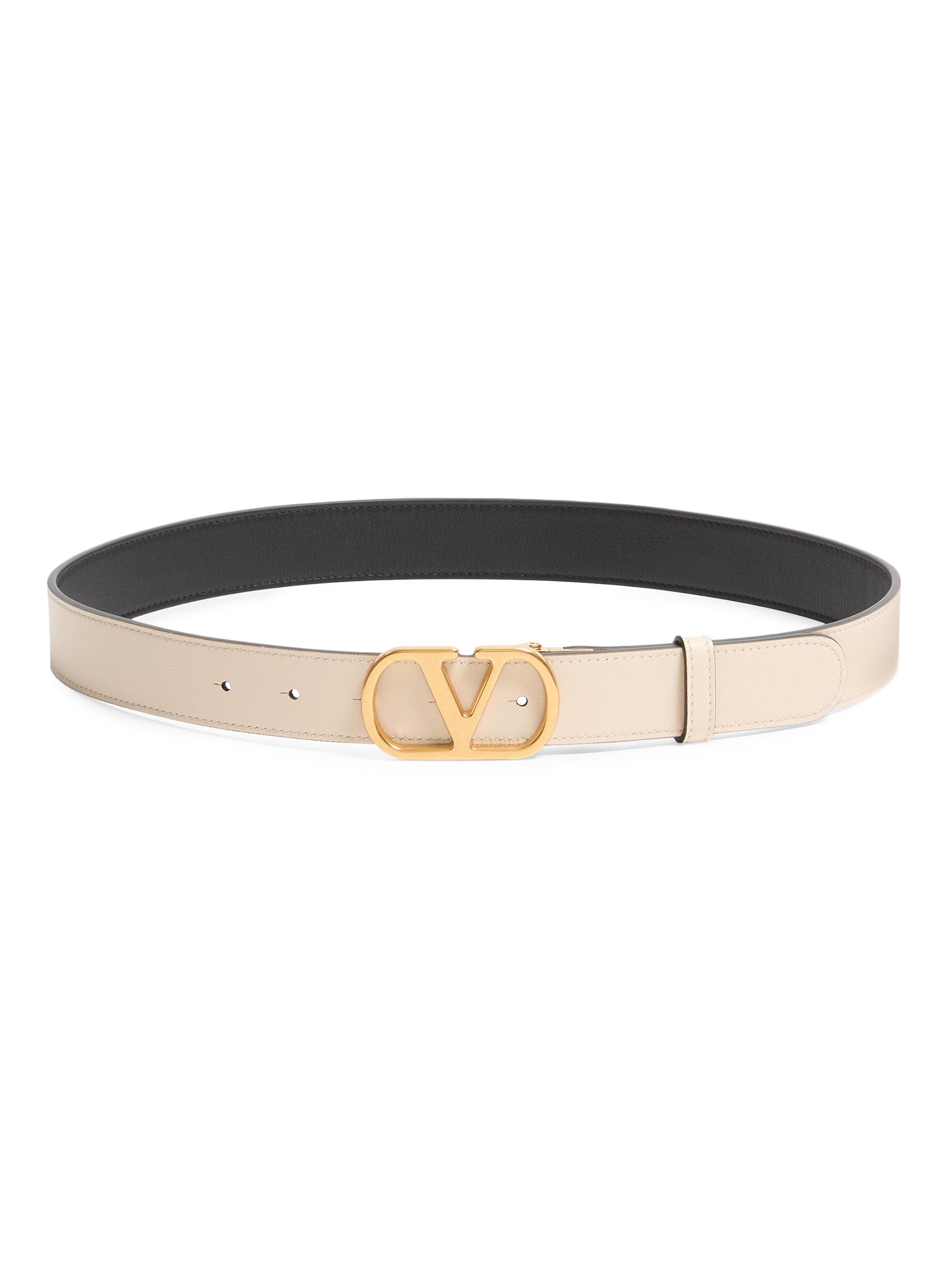 Valentino Garavani Vlogo Signature Reversible Shiny Calfskin Belt