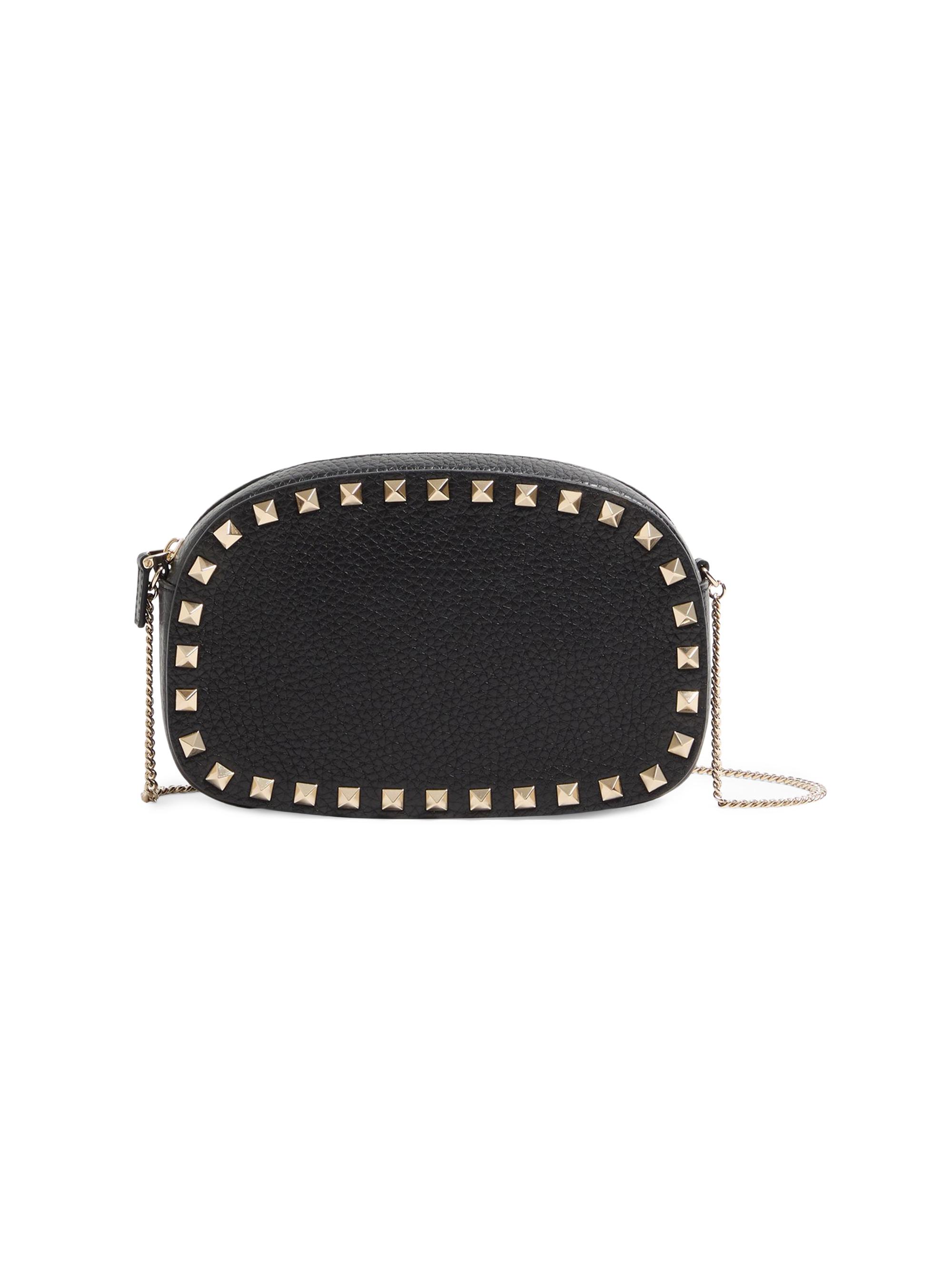 Valentino Garavani Women's Mini Rockstud Crossbody Bag in Grainy Calfskin - Black