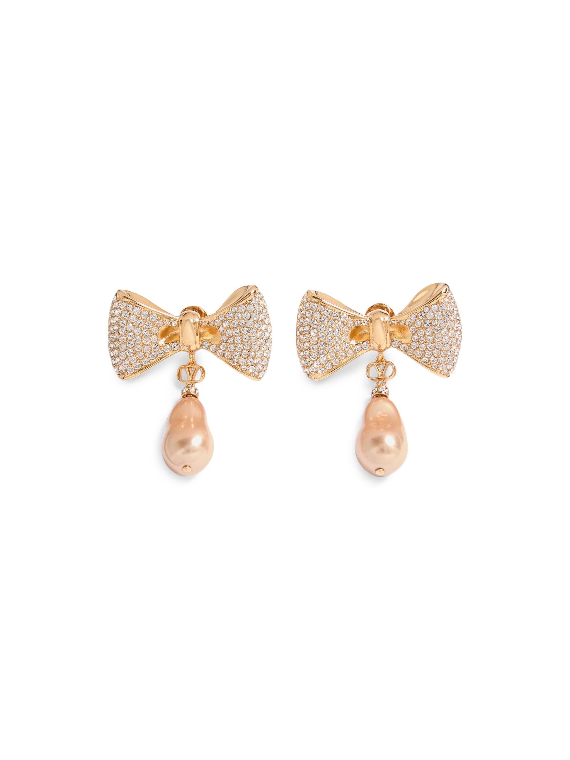 Valentino Garavani Women's San Fin Metal Earrings with Swarovski Crystals and Pearls - Gold
