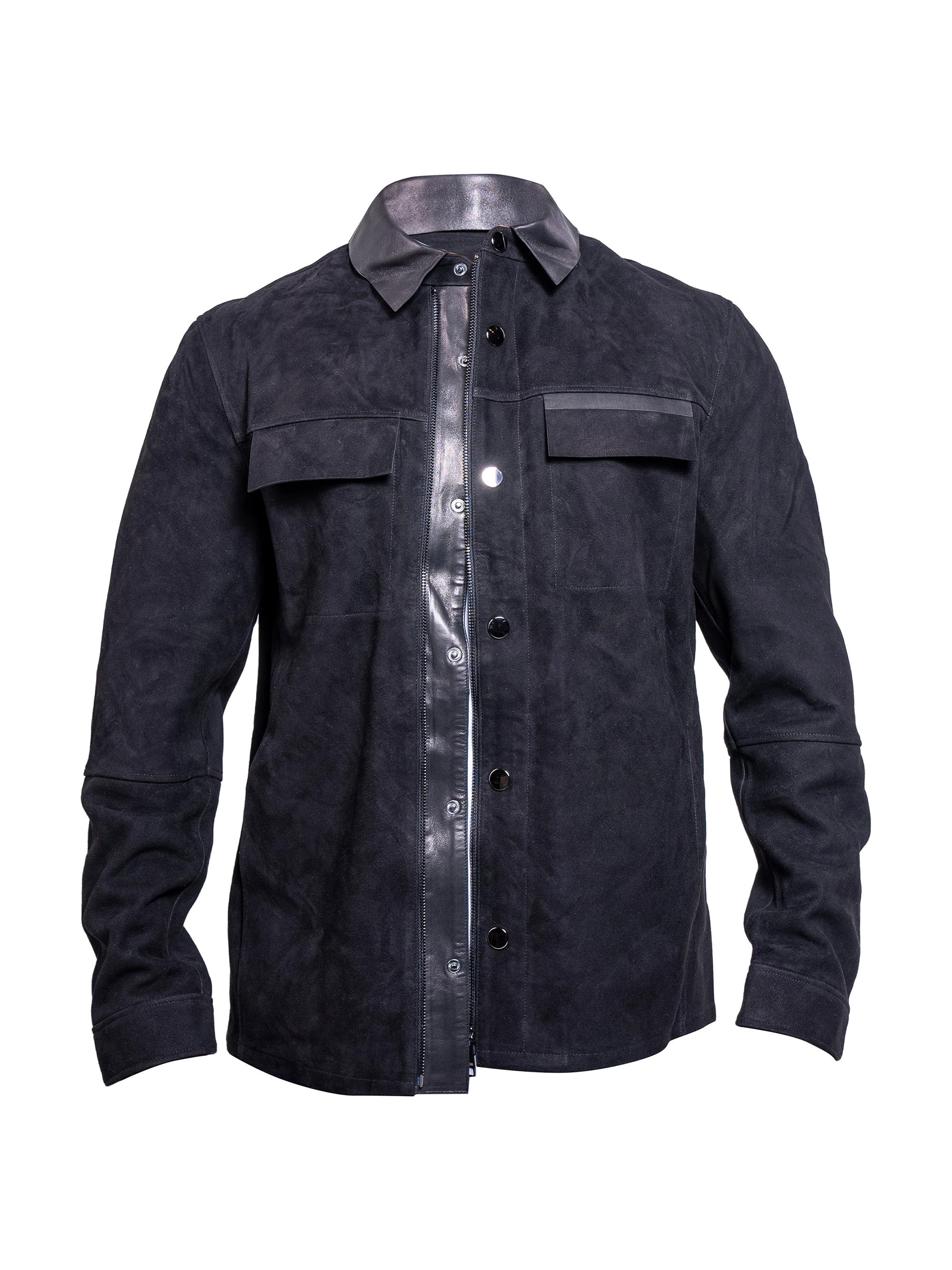 Maceoo Men's Leather Resistance Jacket - Black