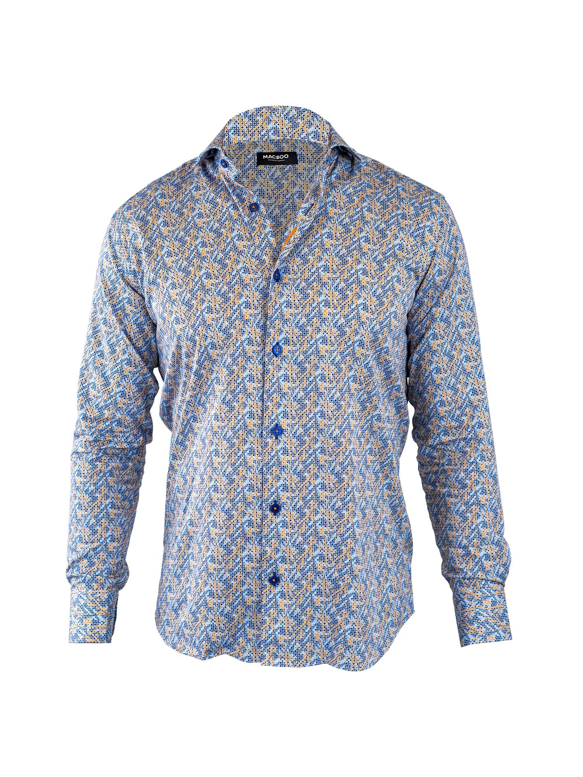 Maceoo Men's Einstein Symbol Shirt - Blue Yellow