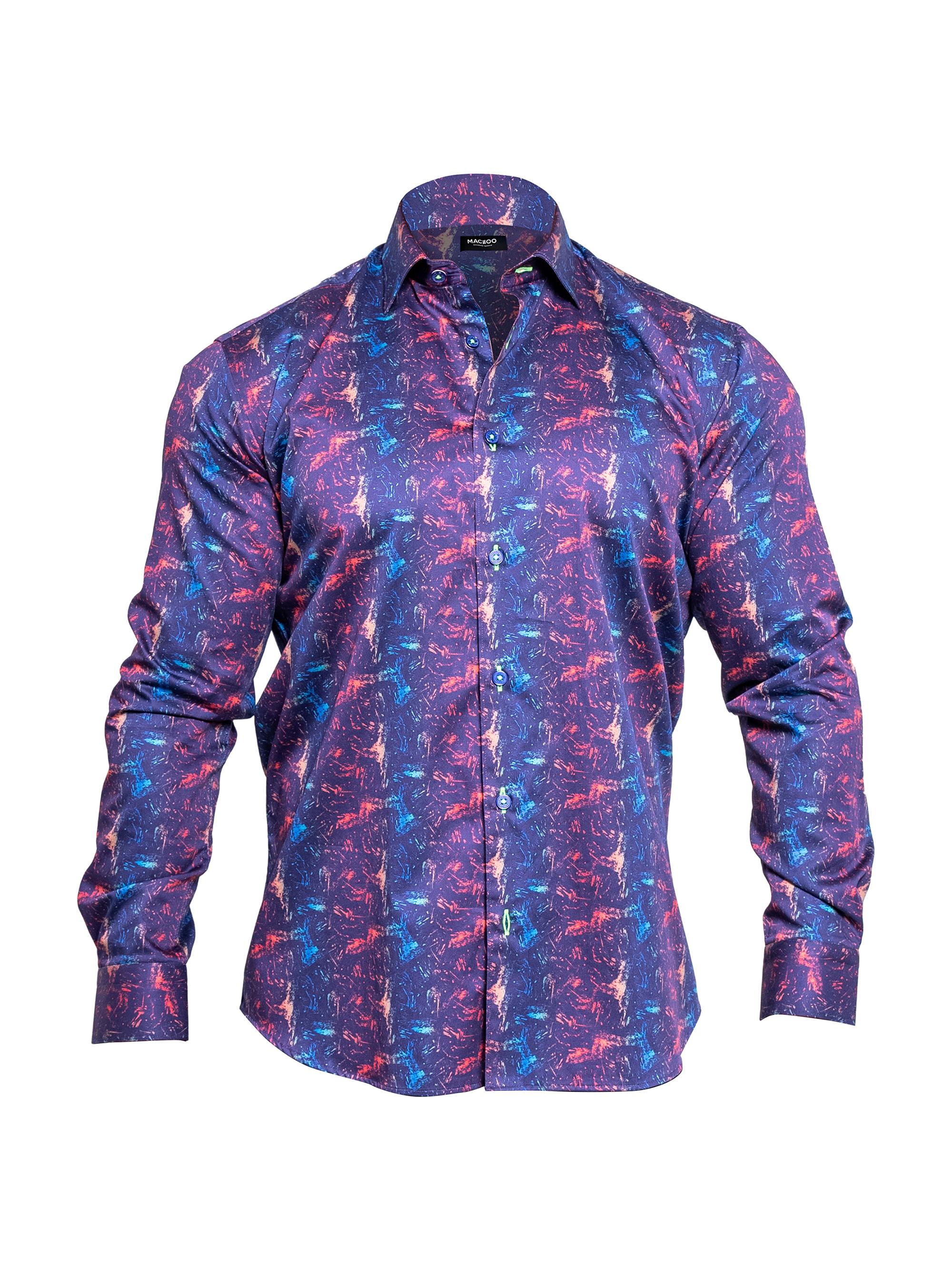 Maceoo Men's Fibonacci Resistance Shirt - Blue Purple
