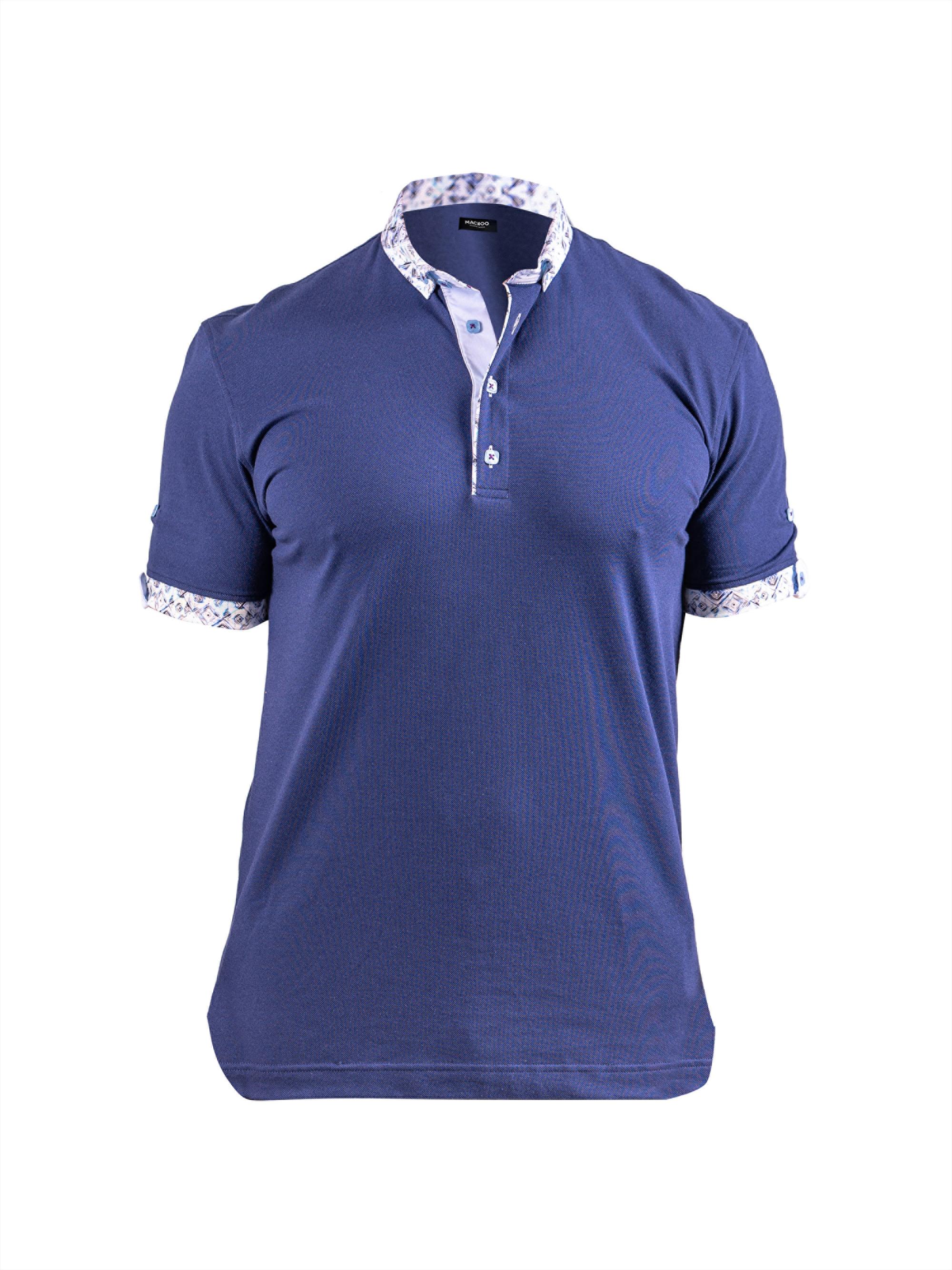 Maceoo Men's Polo Collar Shirt - Blue