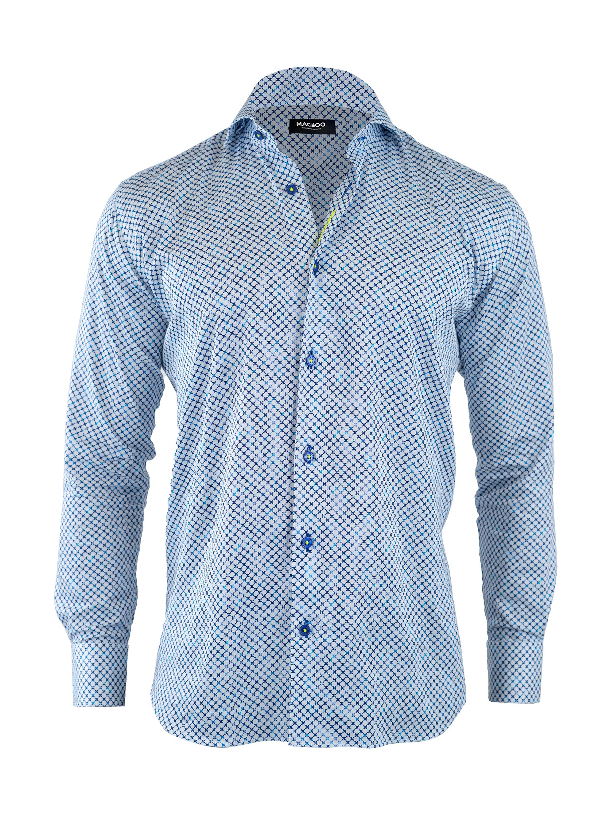 Maceoo Men's Einstein Symbol Shirt - Blue White