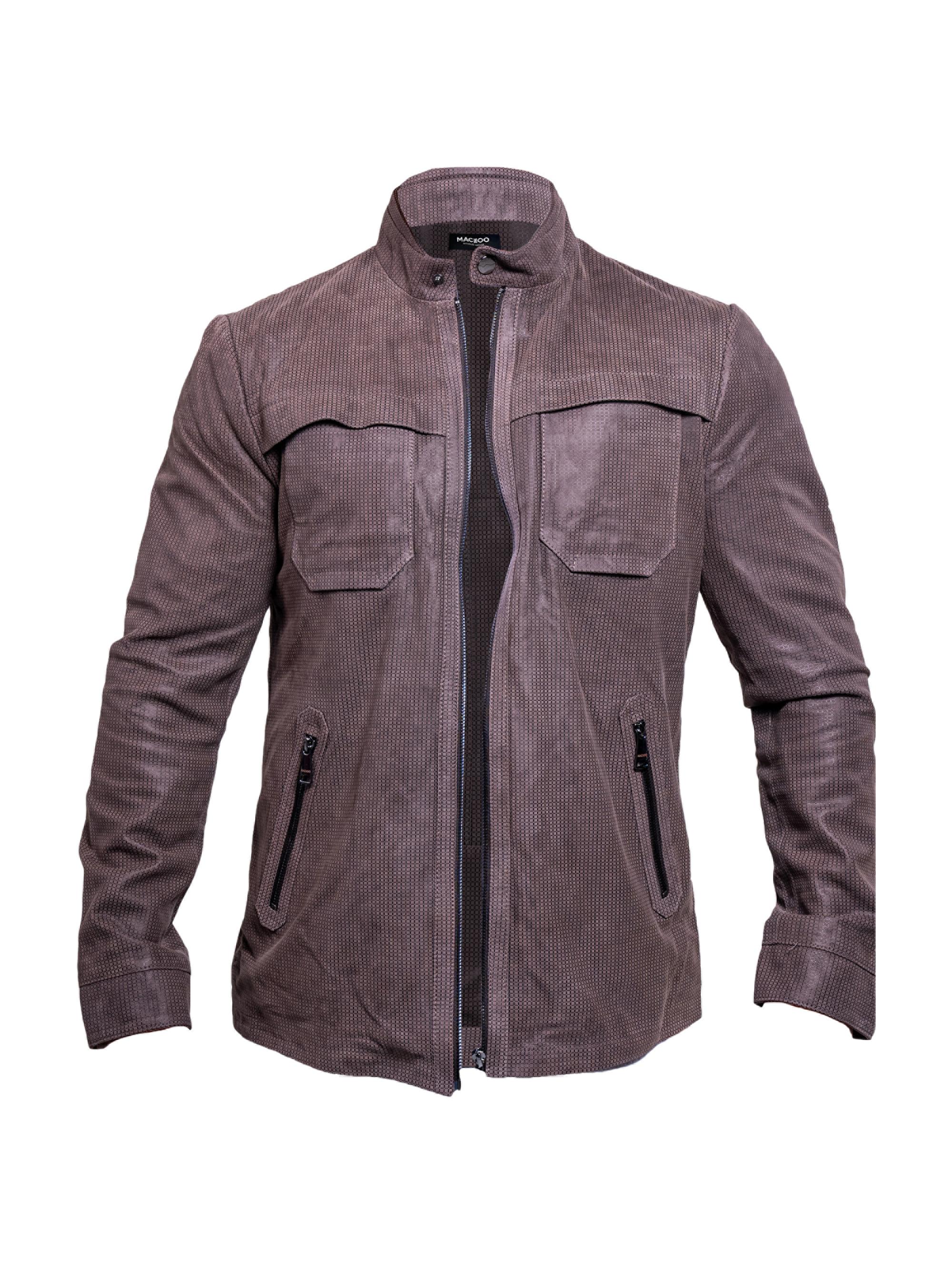 Maceoo Men's Leather Resistance Jacket - Brown