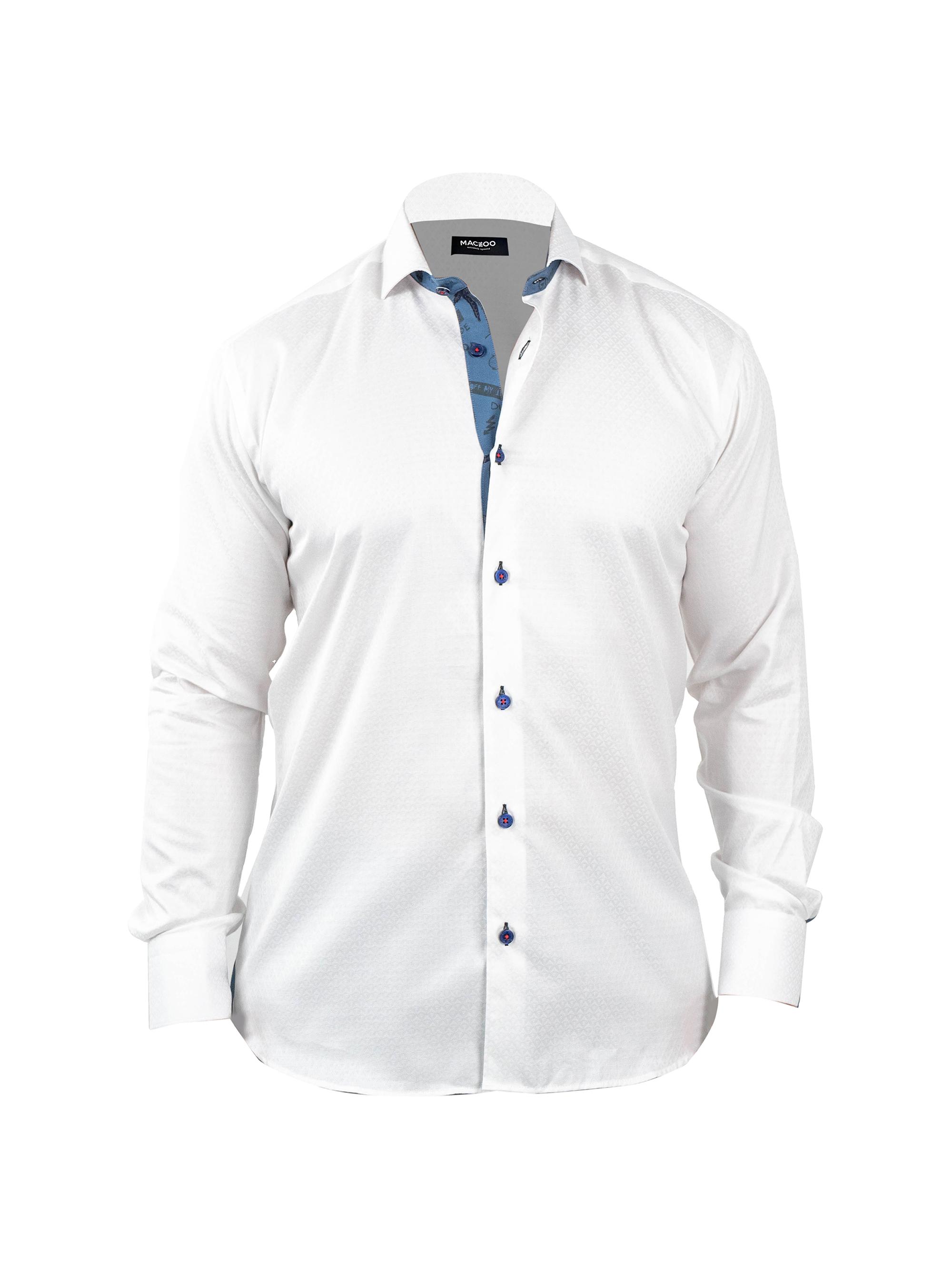 Maceoo Men's Einstein Jacq Coquillage Shirt - White