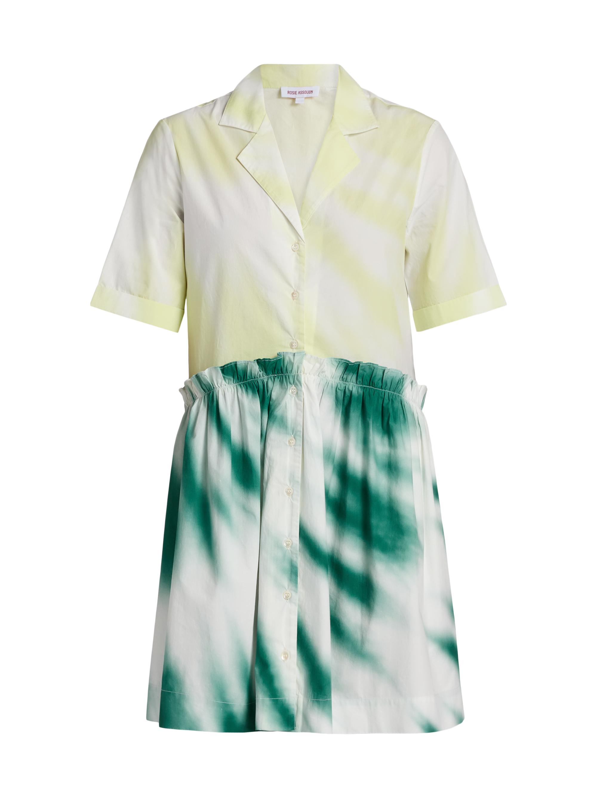 Rosie Assoulin Women's Mini Tie-Dye Gathered Shirtdress - Tie Dye