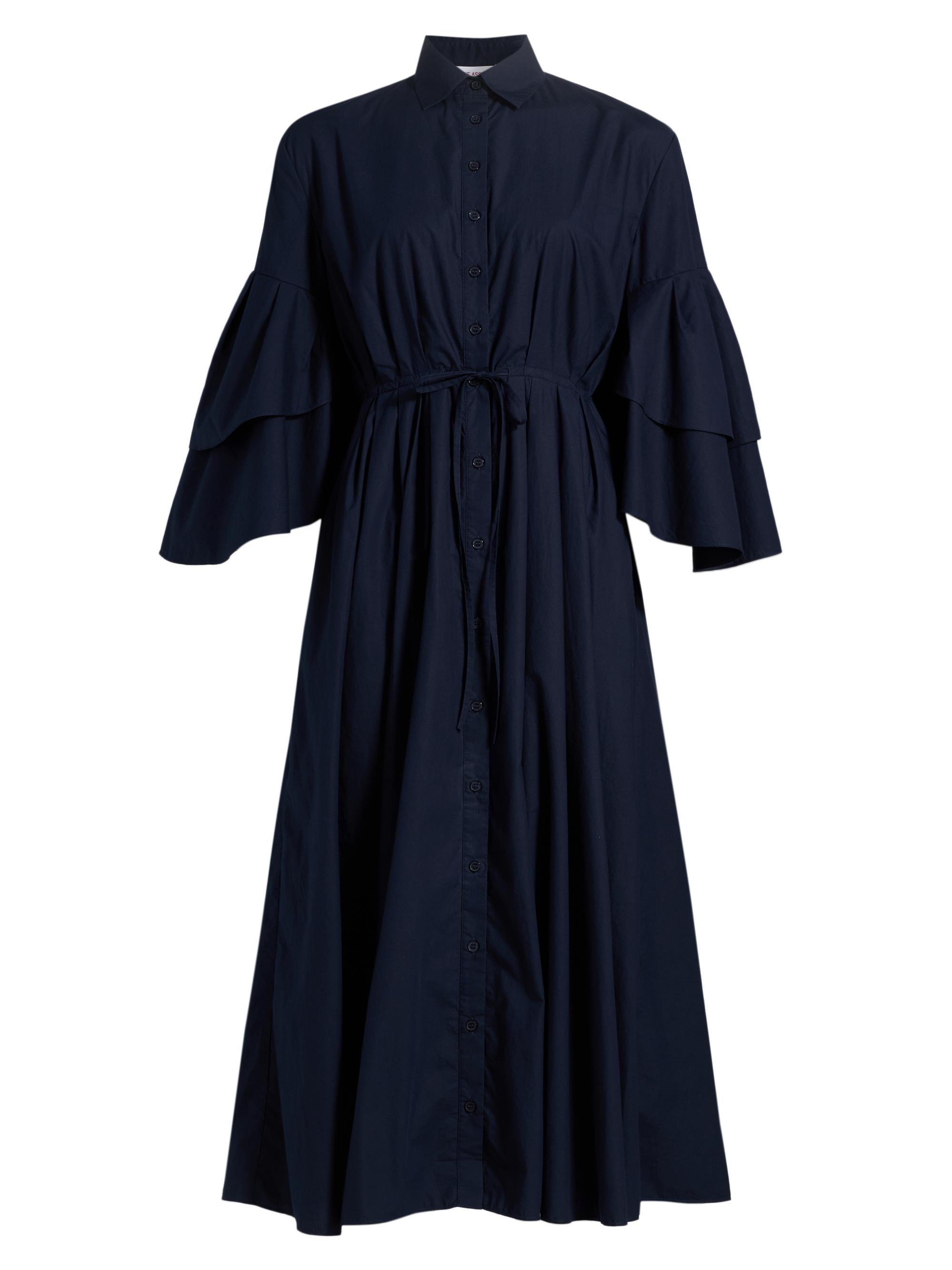 Rosie Assoulin Women's Fiesta Cotton Midi-Shirtdress - Navy