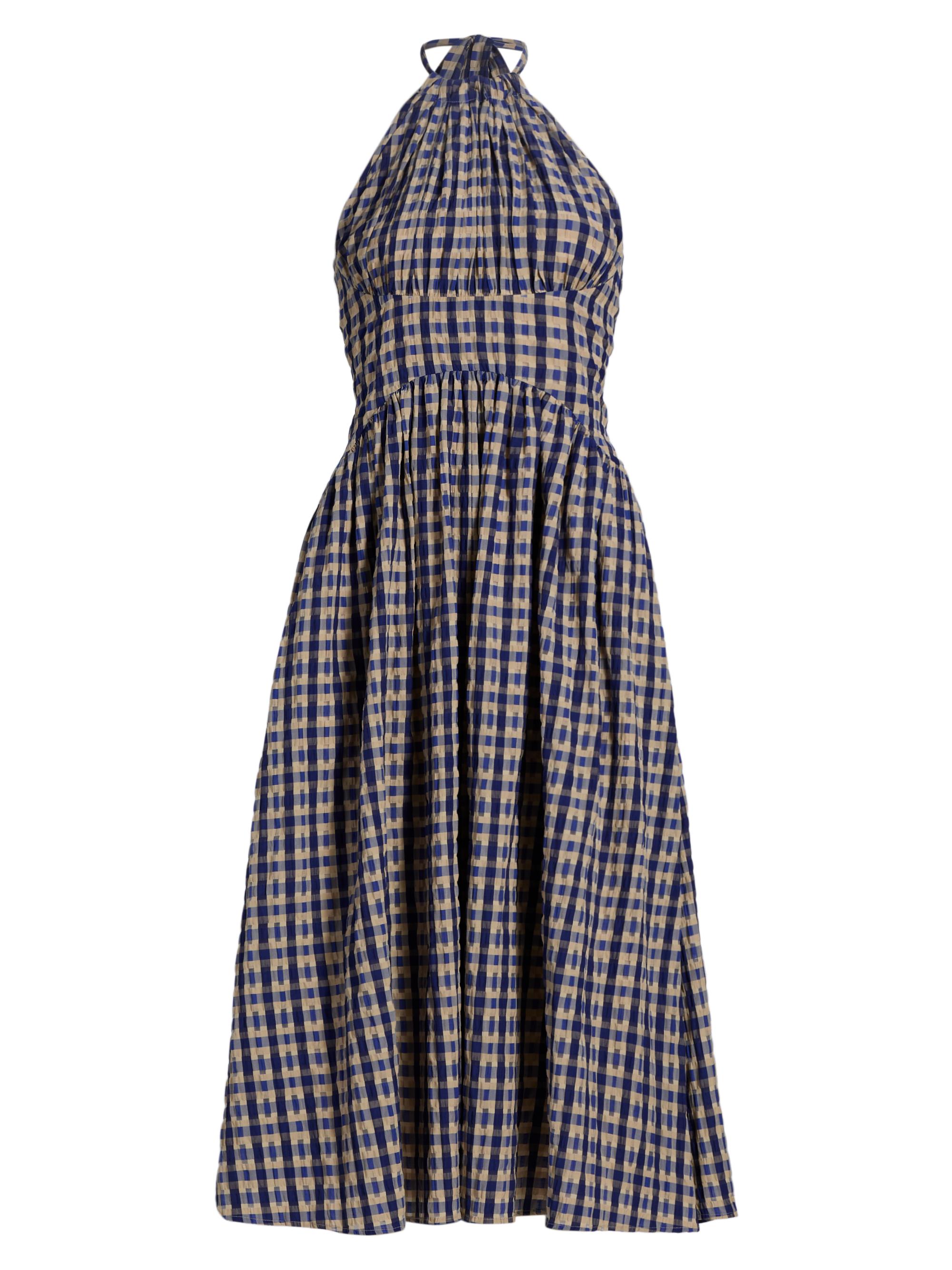 In The Name Of Love Checked Halter Midi-Dress