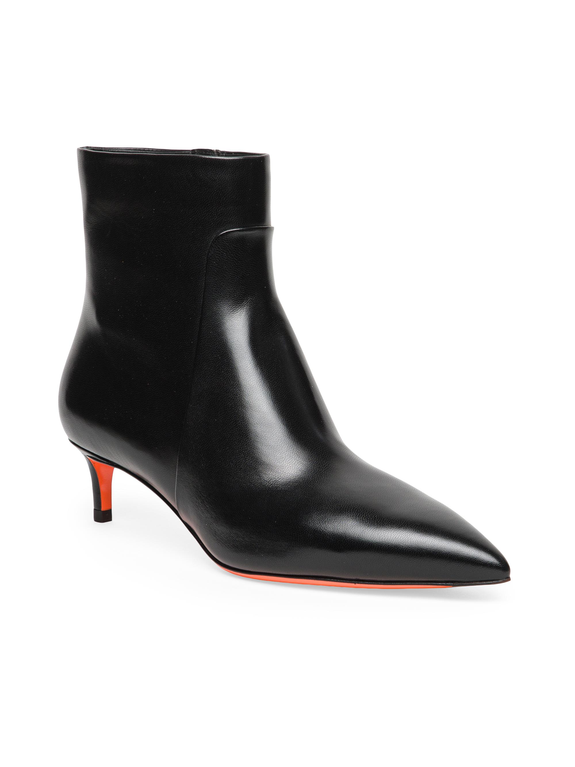 Santoni Women's 45MM Leather Kitten-Heel Ankle Boots - Black