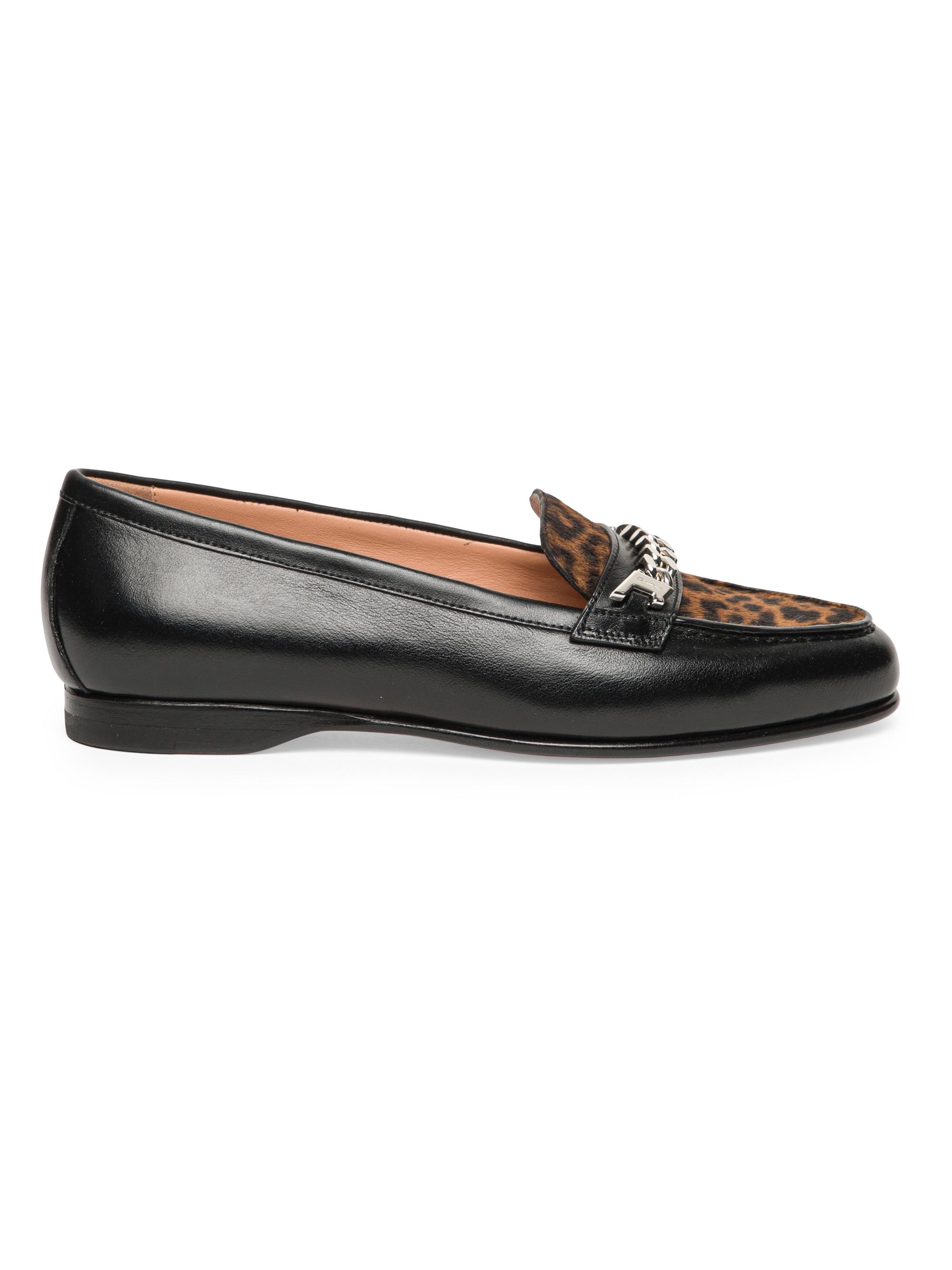 Santoni Women's Leather Bit Loafers - Black