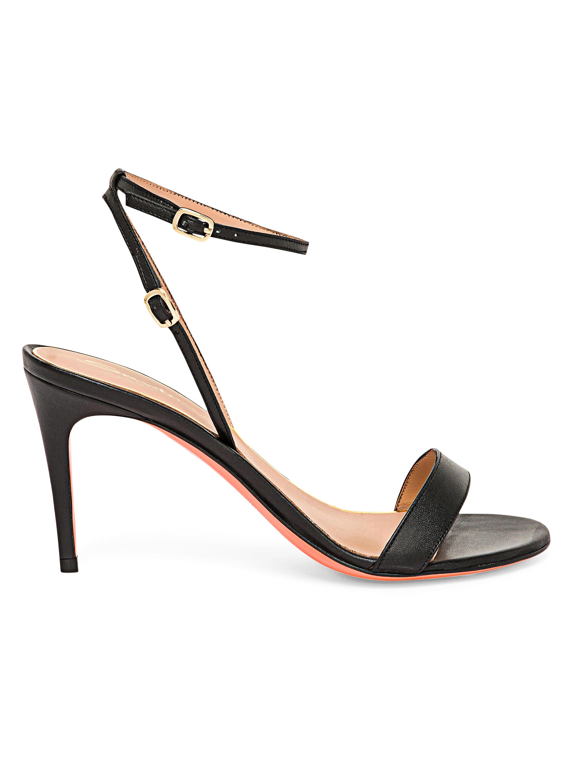 Santoni Women's Strappy Leather Stiletto Sandals - Black