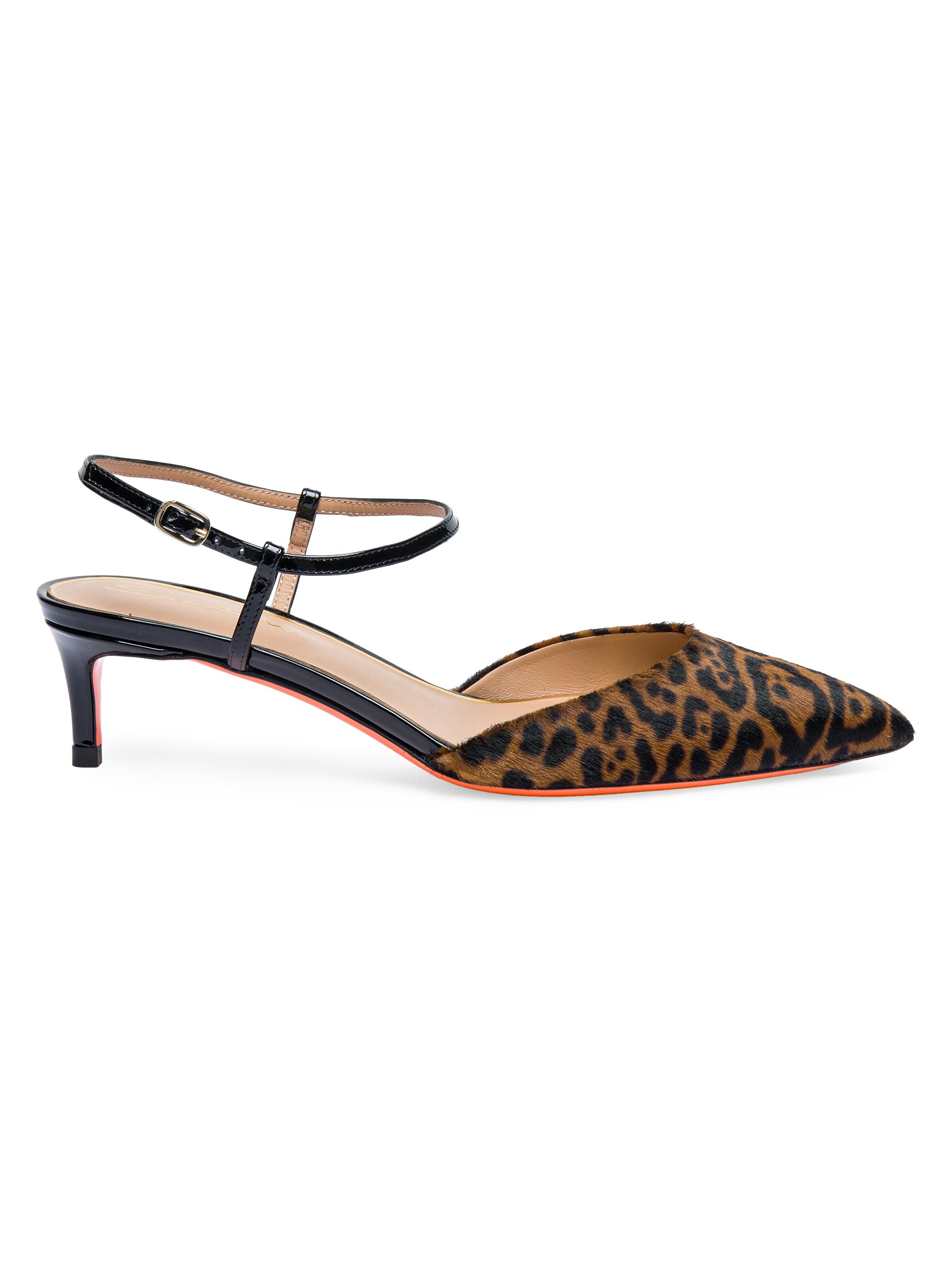 Santoni Women's 50MM Leopard-Print Calf Hair & Leather Pumps - Leopard