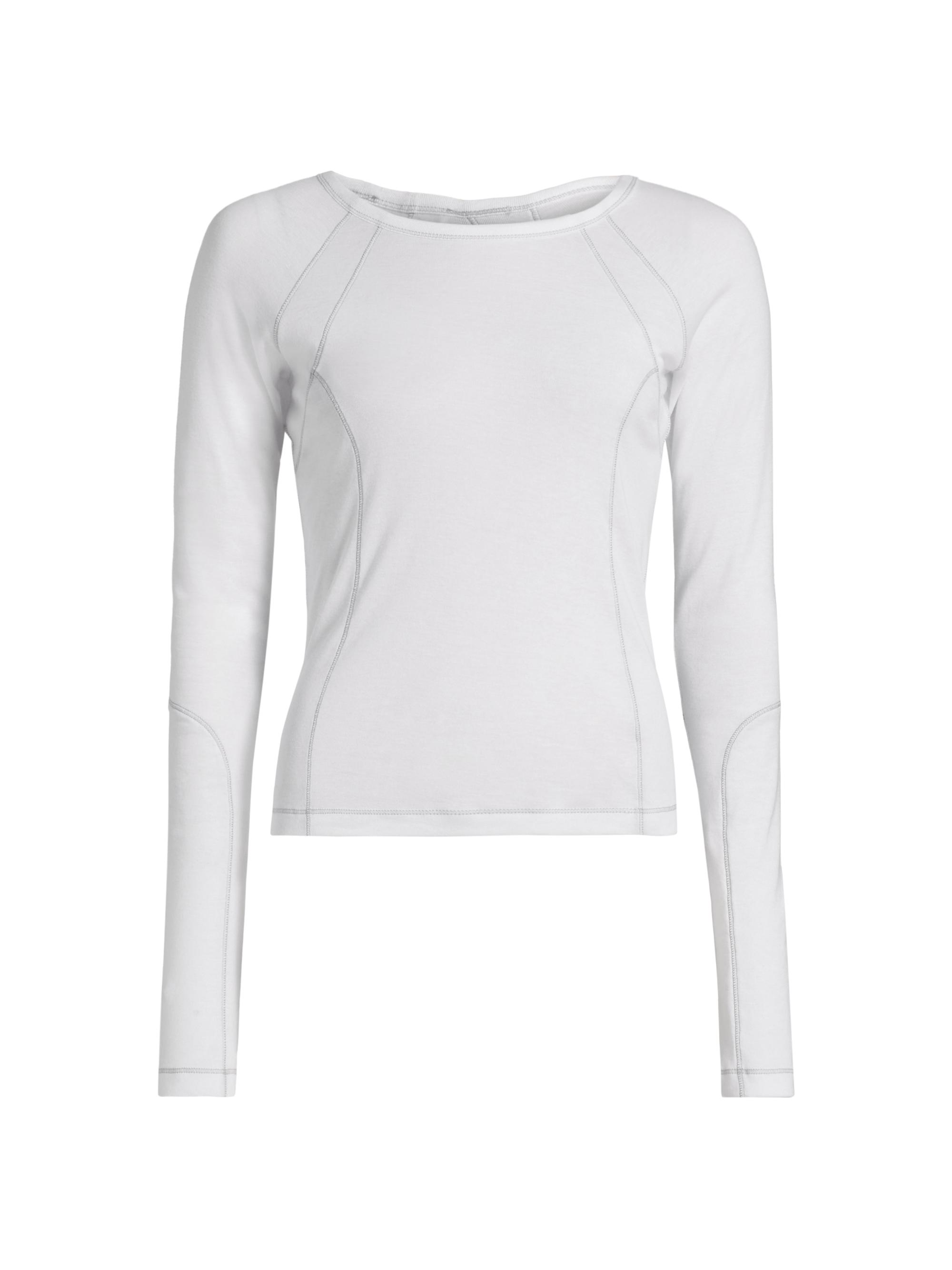 Helmut Lang Women's BMX Raglan Long-Sleeve Cotton-Blend Top - Optic White