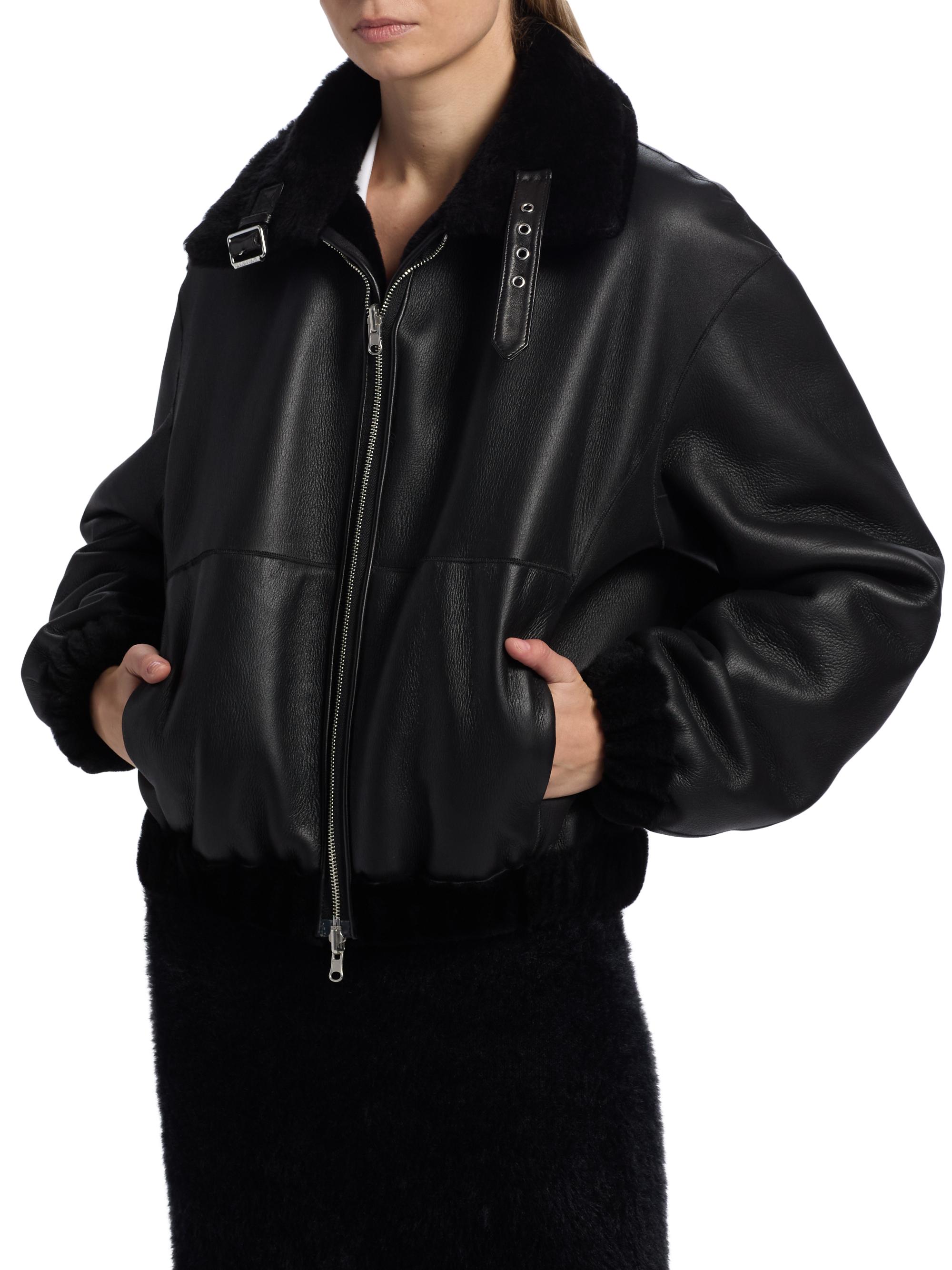 Helmut Lang Shearling Relaxed-Fit Bomber Jacket | Saks Fifth Avenue