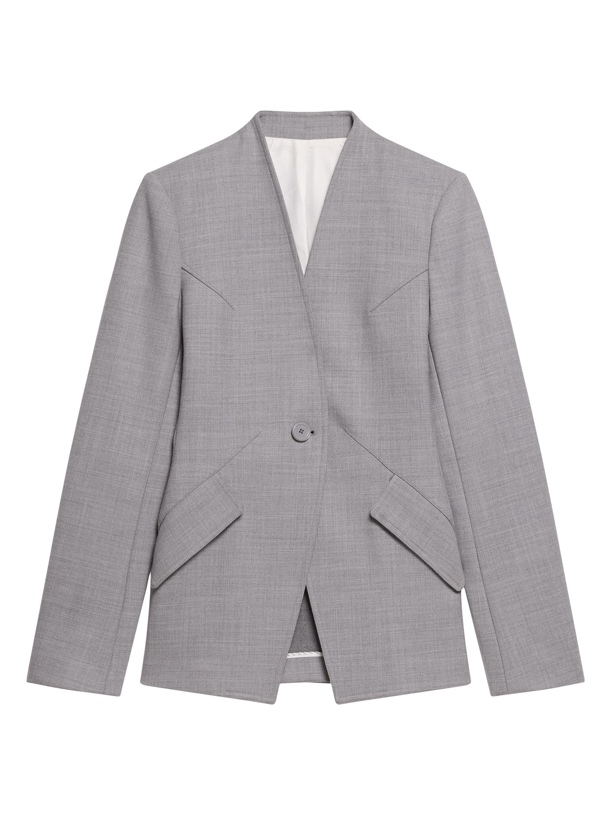 Helmut Lang Women's Tailored Collarless Blazer - Light Grey Melange