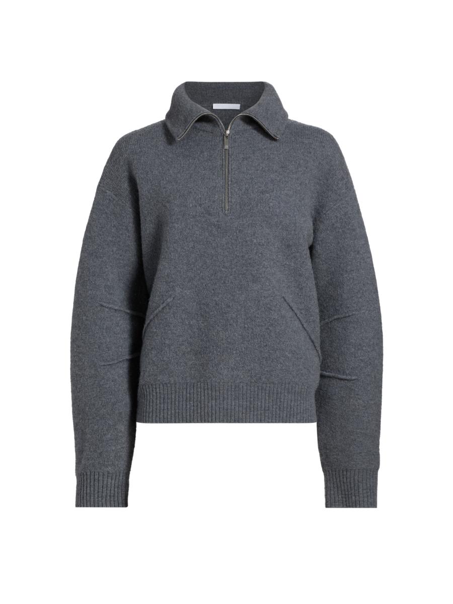 Helmut Lang Boiled Wool Zip Sweater | Saks Fifth Avenue