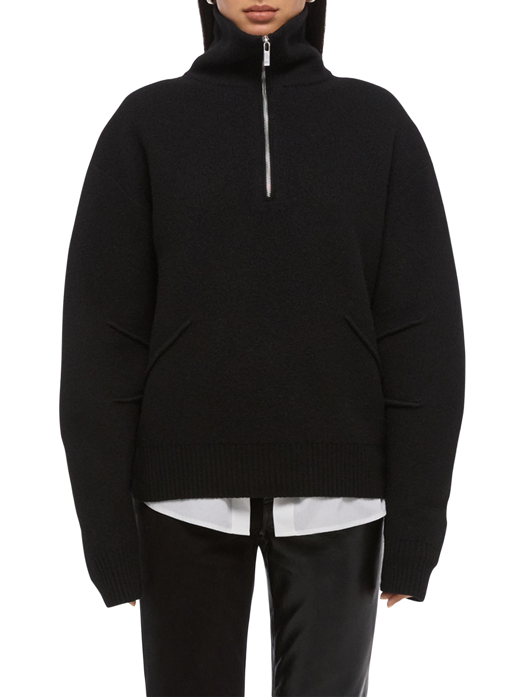 Helmut Lang Boiled Wool Zip Sweater | Saks Fifth Avenue