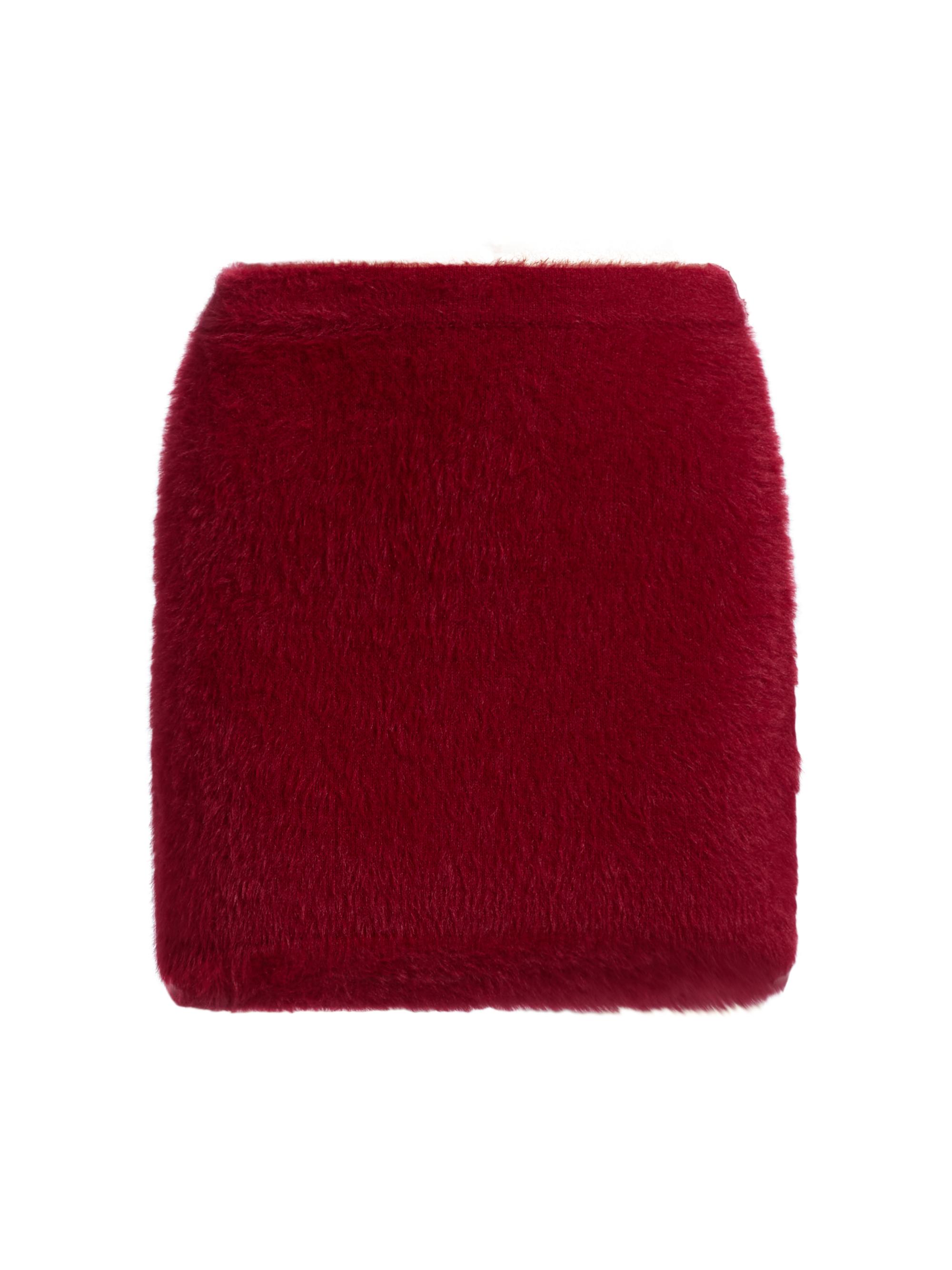 Helmut Lang Women's Fitted Eyelash Miniskirt - Red