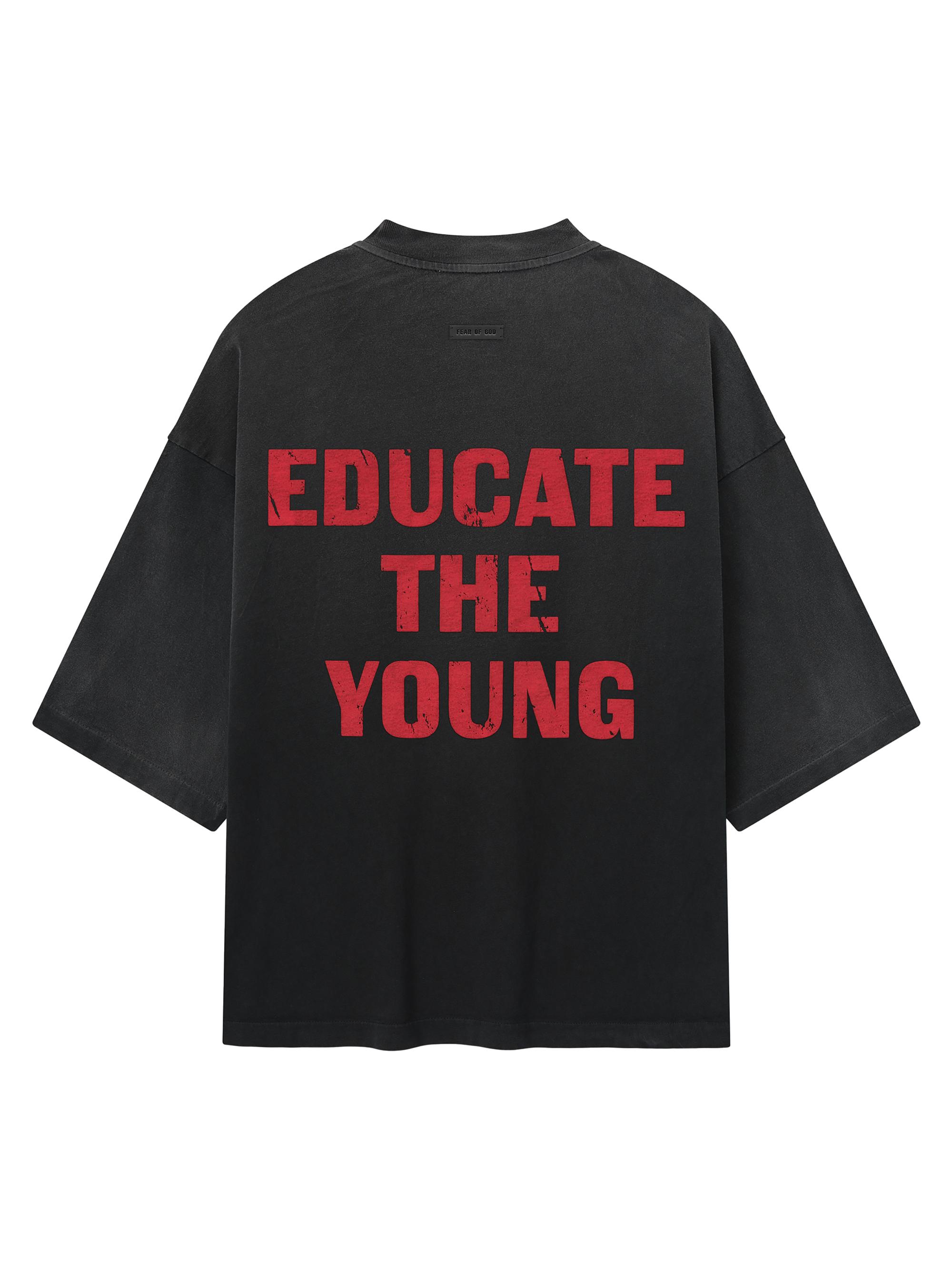 ''Educate'' Cotton Relaxed-Fit T-Shirt