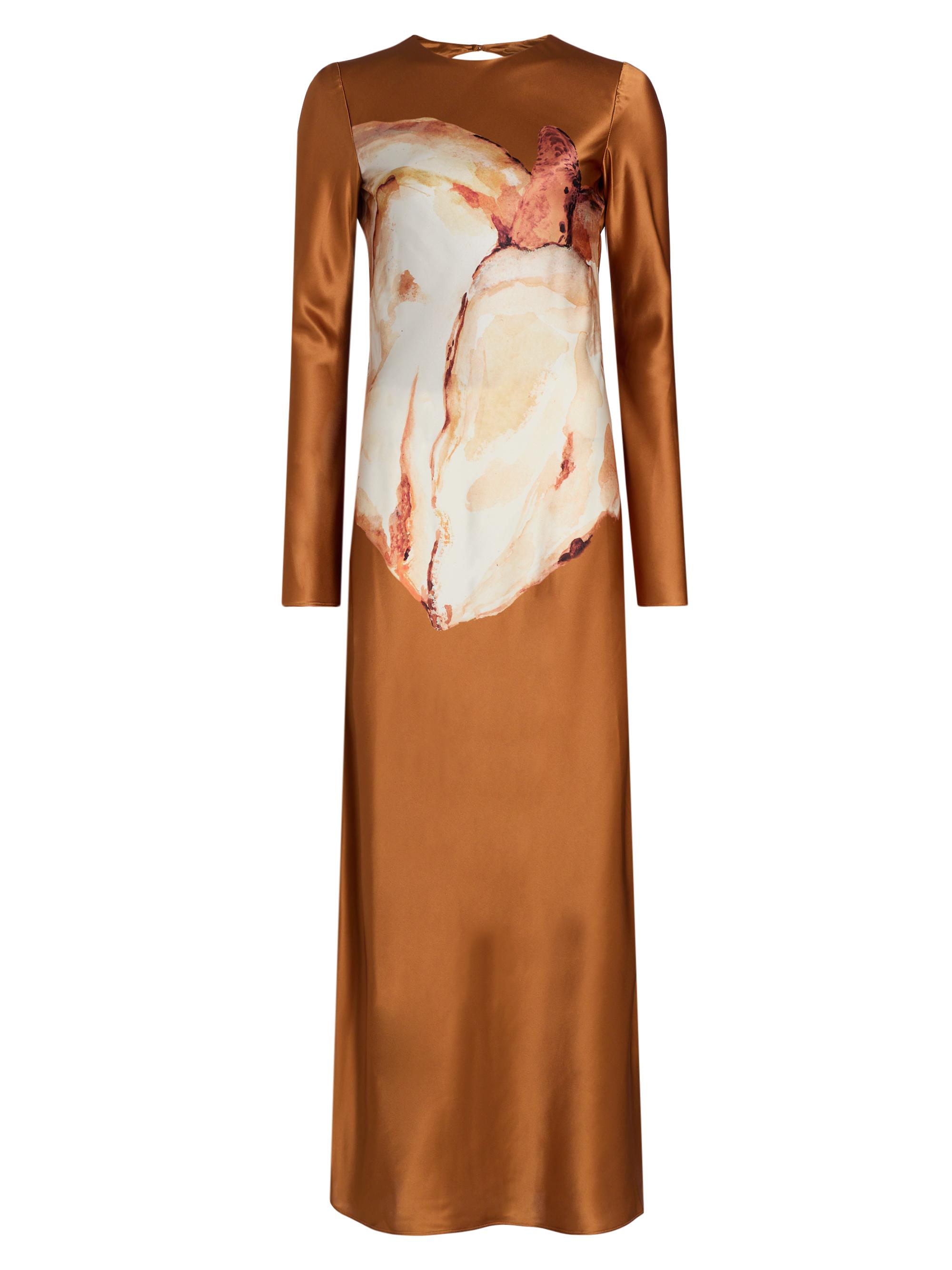 Acler Women's Wittonhill Arum Lily Satin Maxi Dress - Caramel Arum Lily