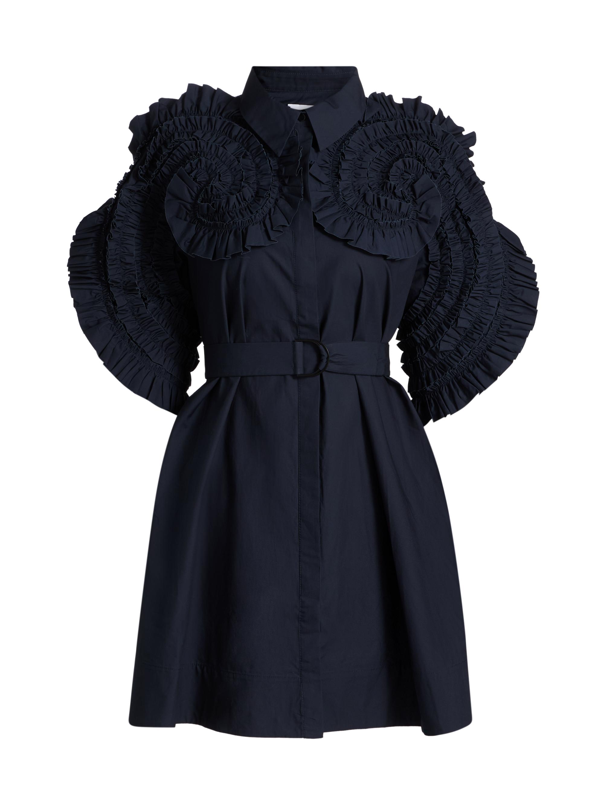 Acler Women's Gedney Spiral Ruffle Mini-Shirtdress - Deep Sapphire