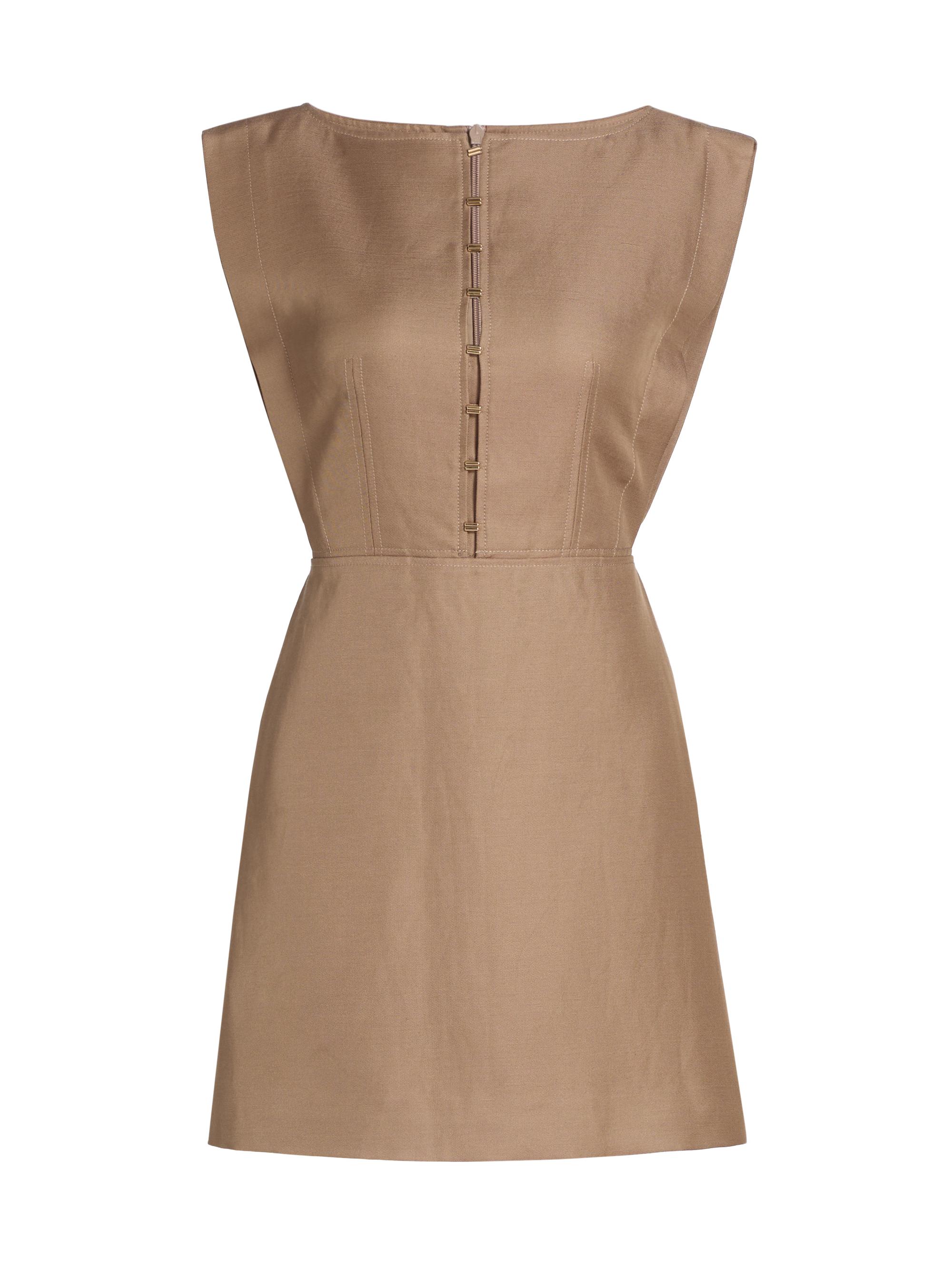 Acler Women's Grindale Hardware-Detail Stretch-Cotton Minidress - Sepia
