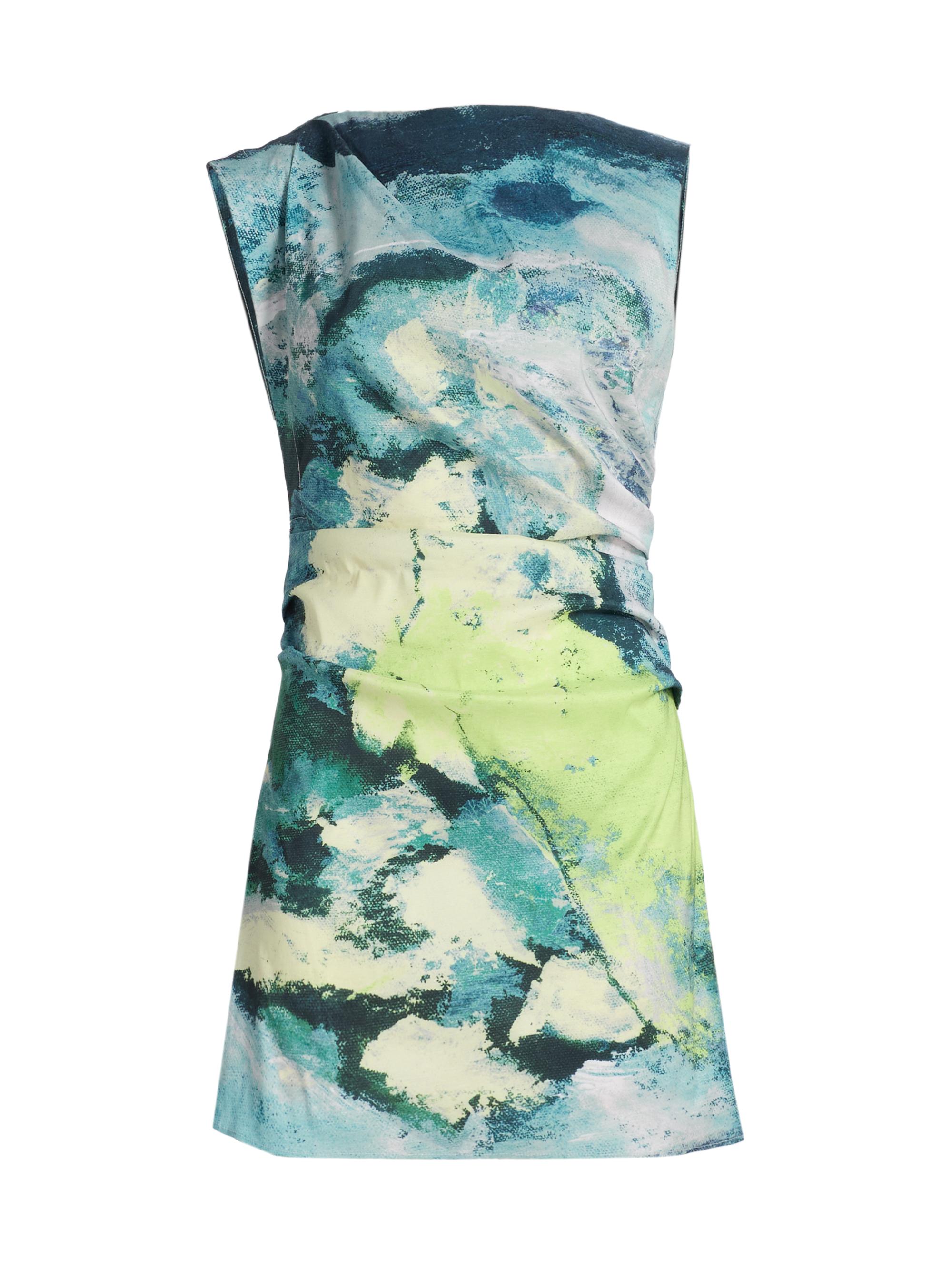 Acler Women's Inkford Painterly Sleeveless Minidress - Citrus Canvas