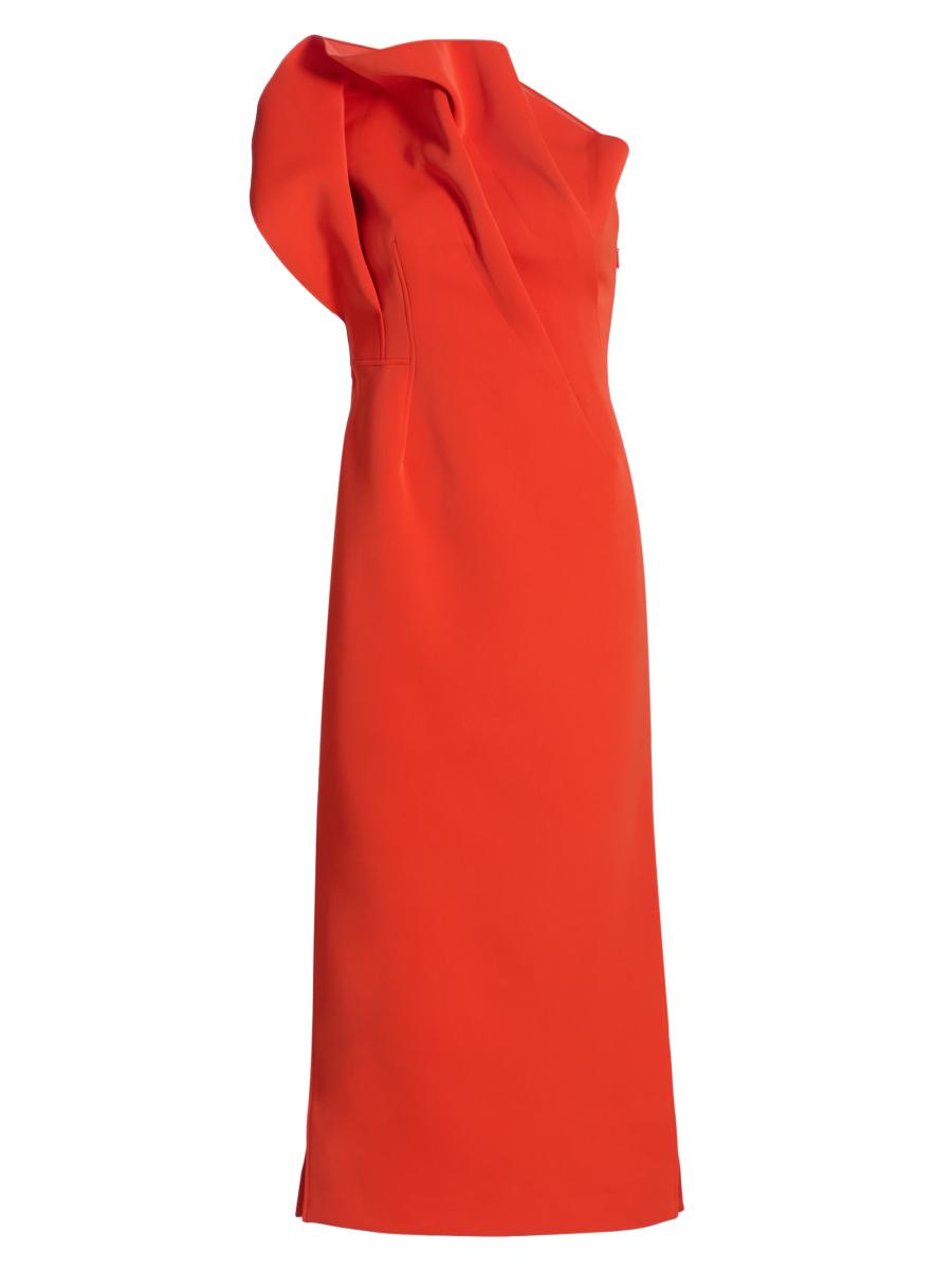 Acler Women's Hawkley Pleated One-shoulder Midi-dress In Red