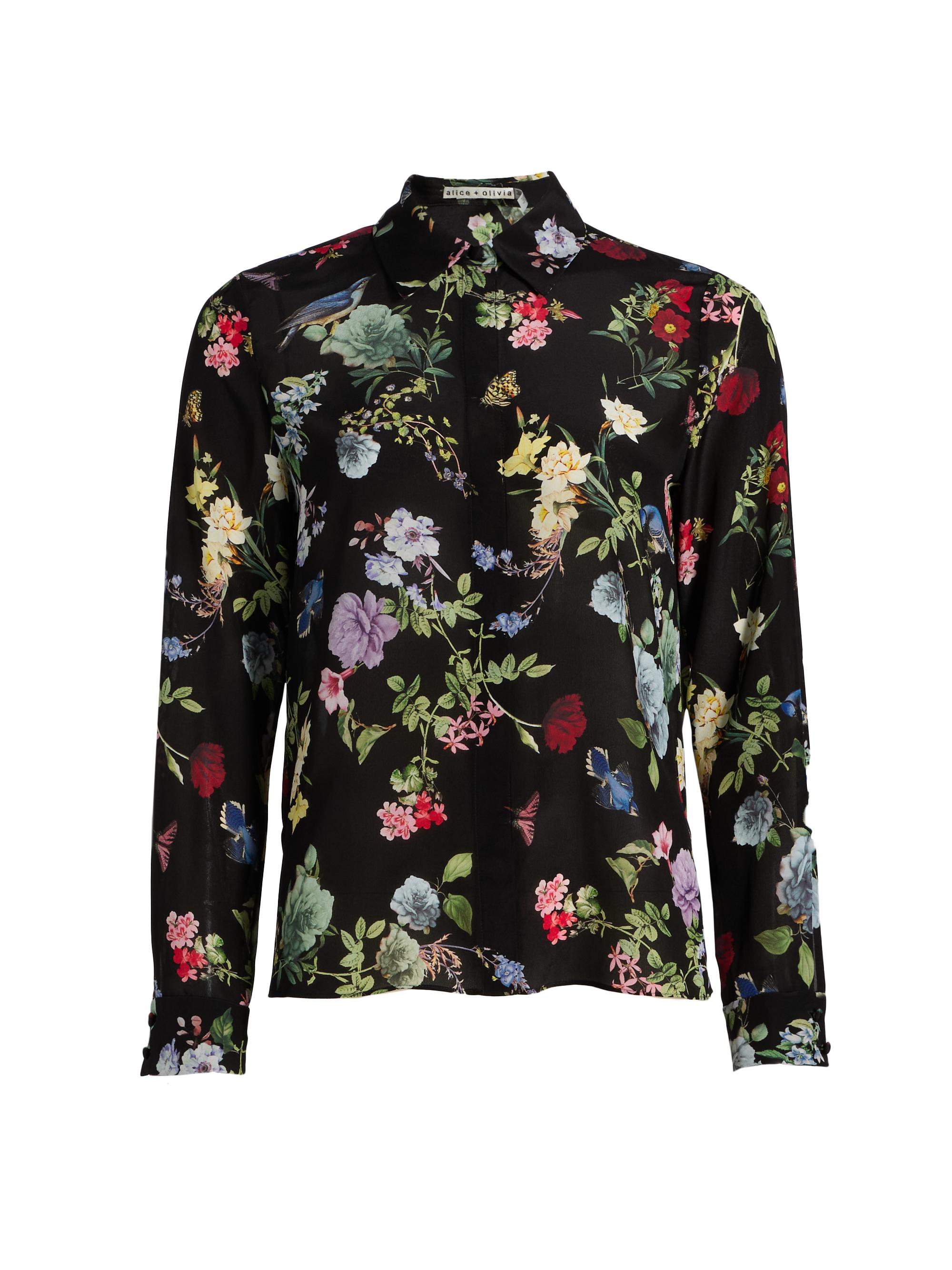 Alice + Olivia Women's Willa Floral Silk Shirt - Venus Floral