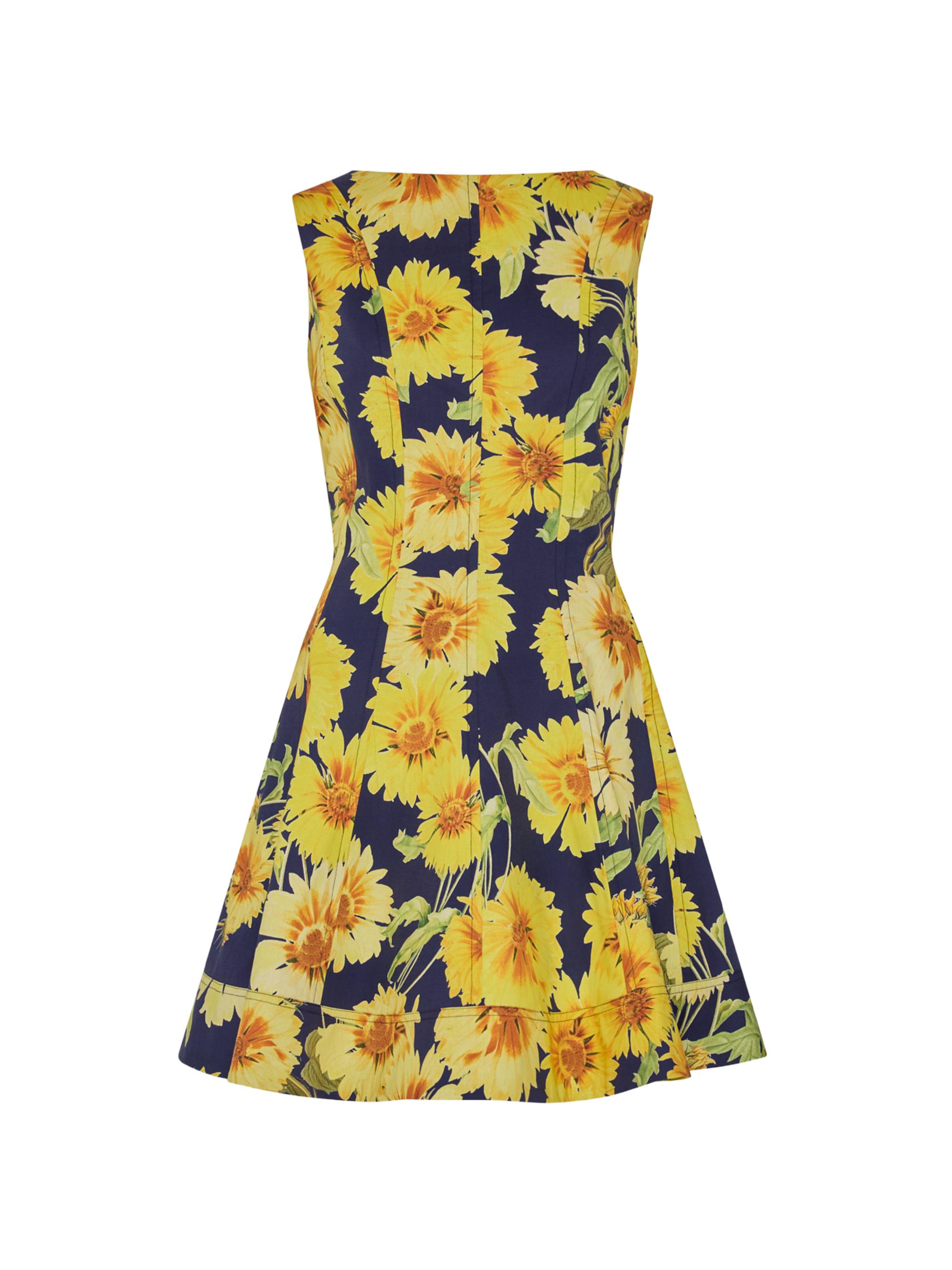 Milly Women's Poppy Sunflower Stretch-Cotton Poplin Minidress - Navy Multi