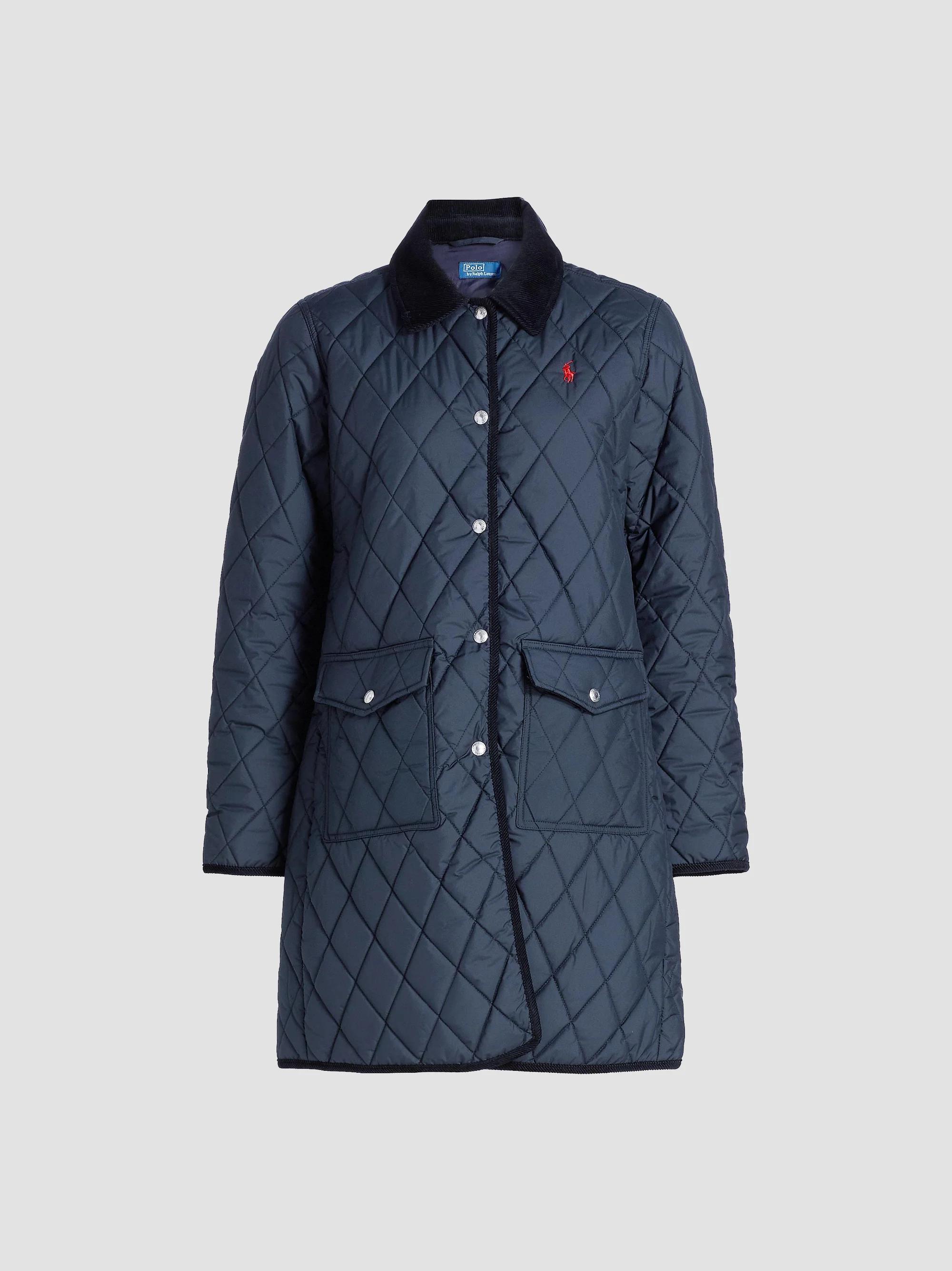 Polo Ralph Lauren Women's Matte Diamond-Quilted Barn Jacket - Navy - Size XL
