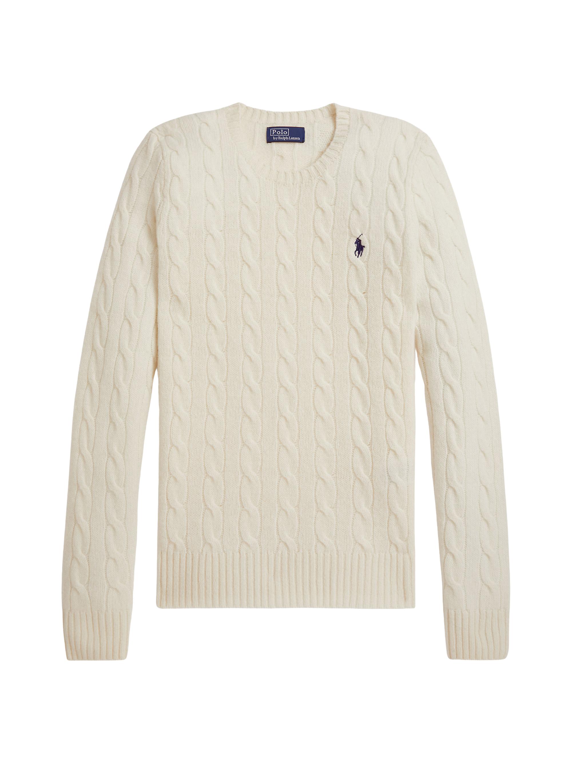 Polo Ralph Lauren Women's Cable-Knit Wool-Cashmere Crewneck Sweater - Authentic Cream