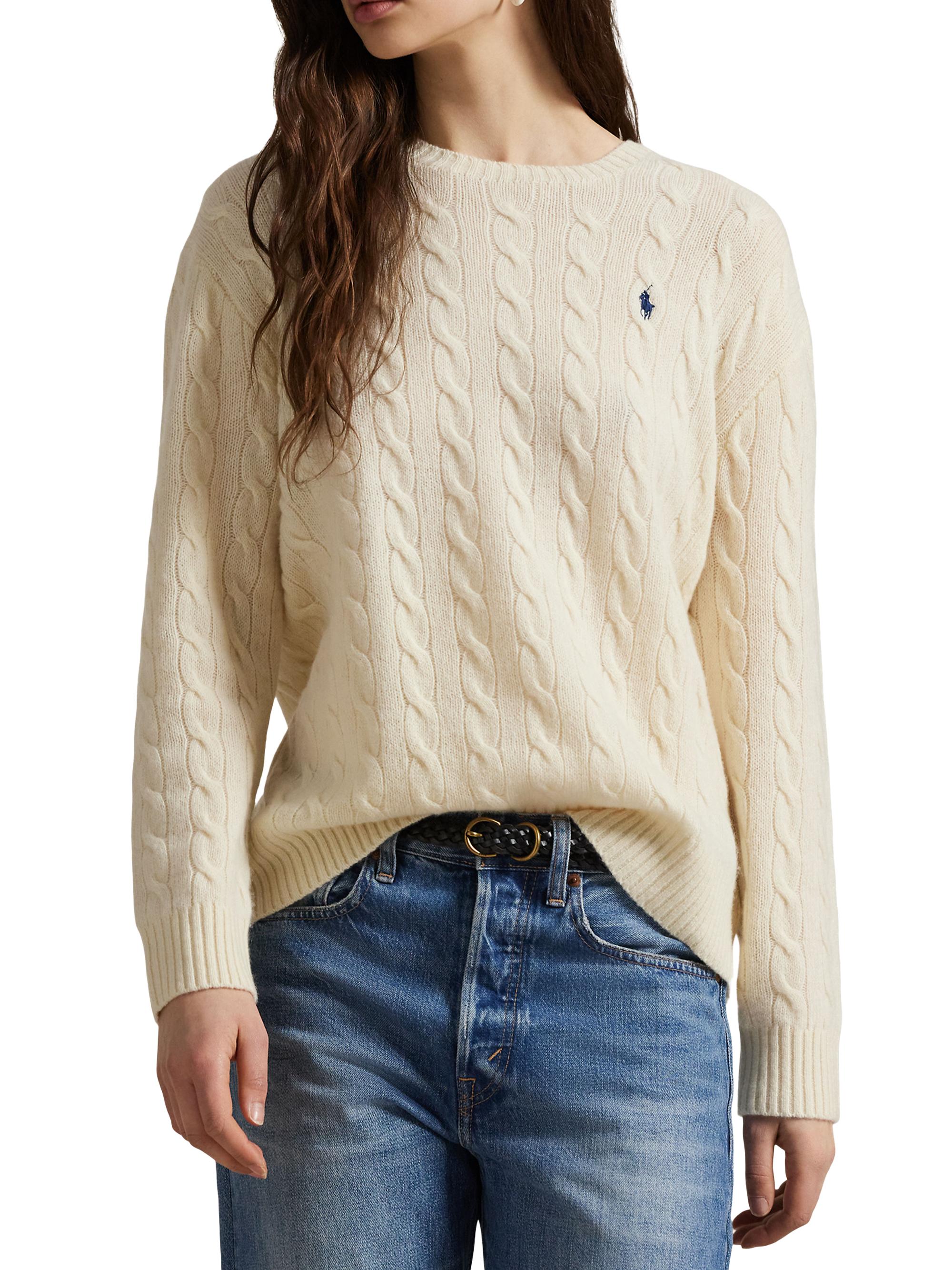Cable-Knit Wool-Cashmere Crewneck Sweater