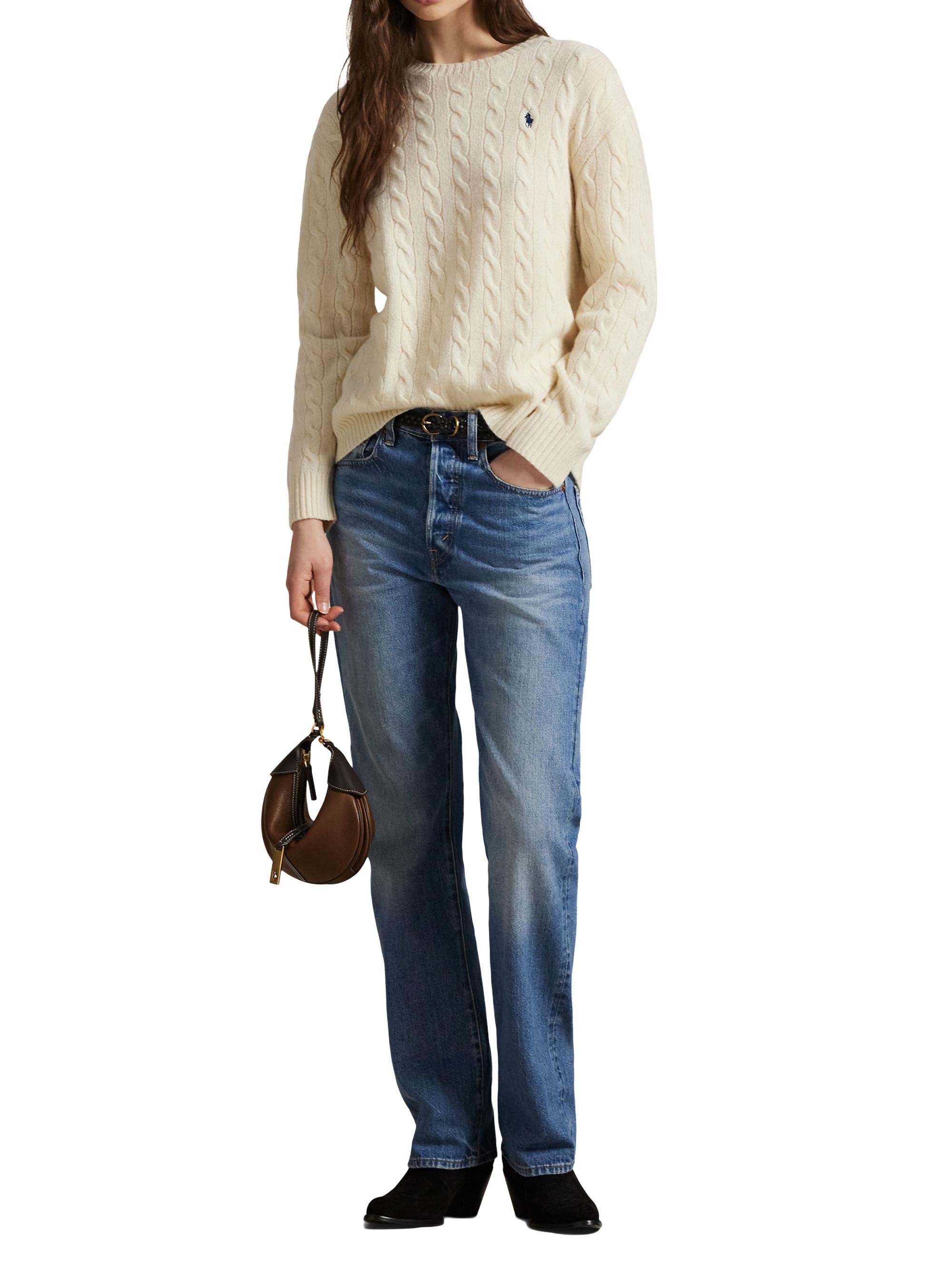 Cable-Knit Wool-Cashmere Crewneck Sweater