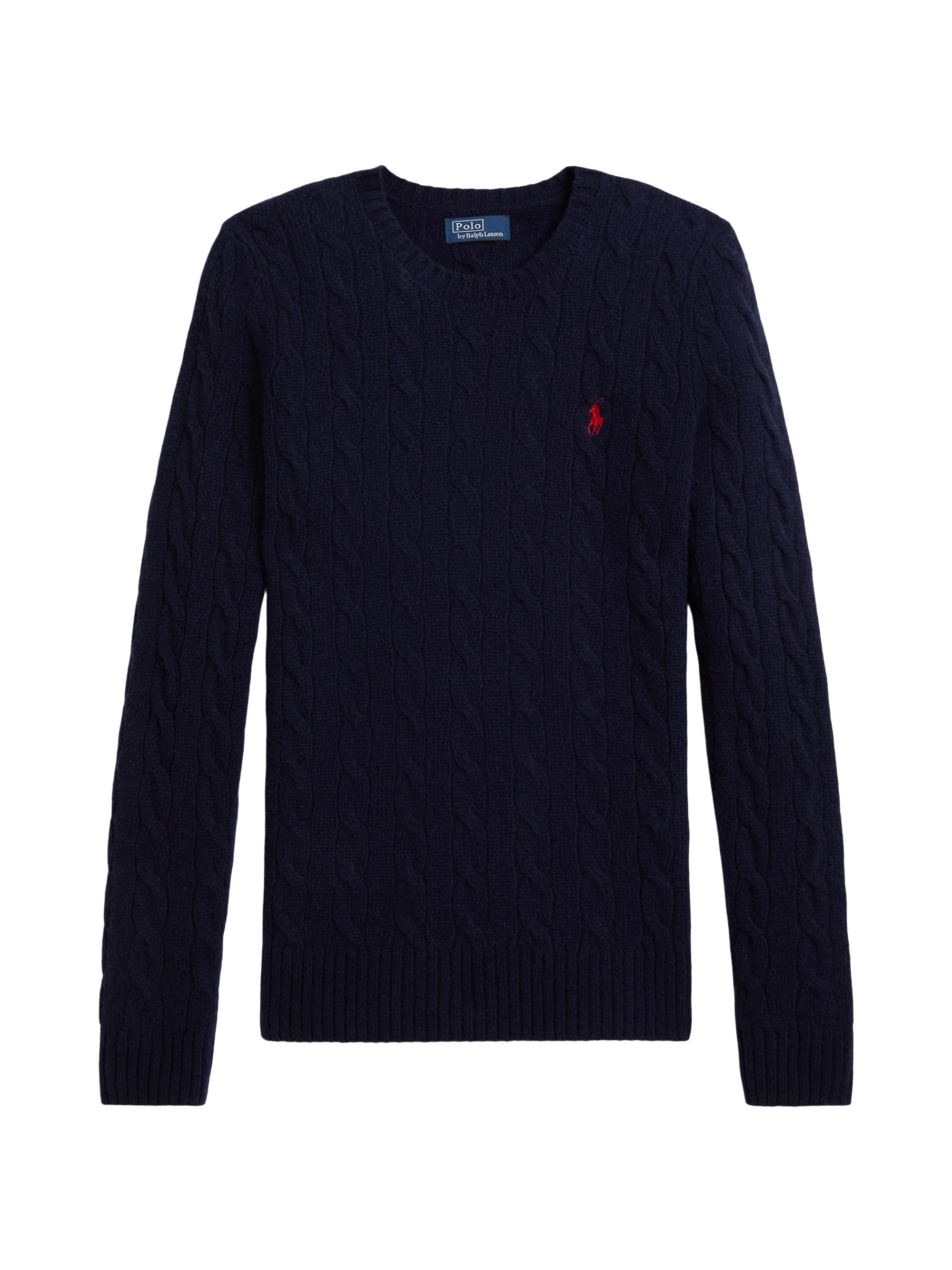 Polo Ralph Lauren Women's Cable-Knit Wool-Cashmere Crewneck Sweater - Hunter Navy