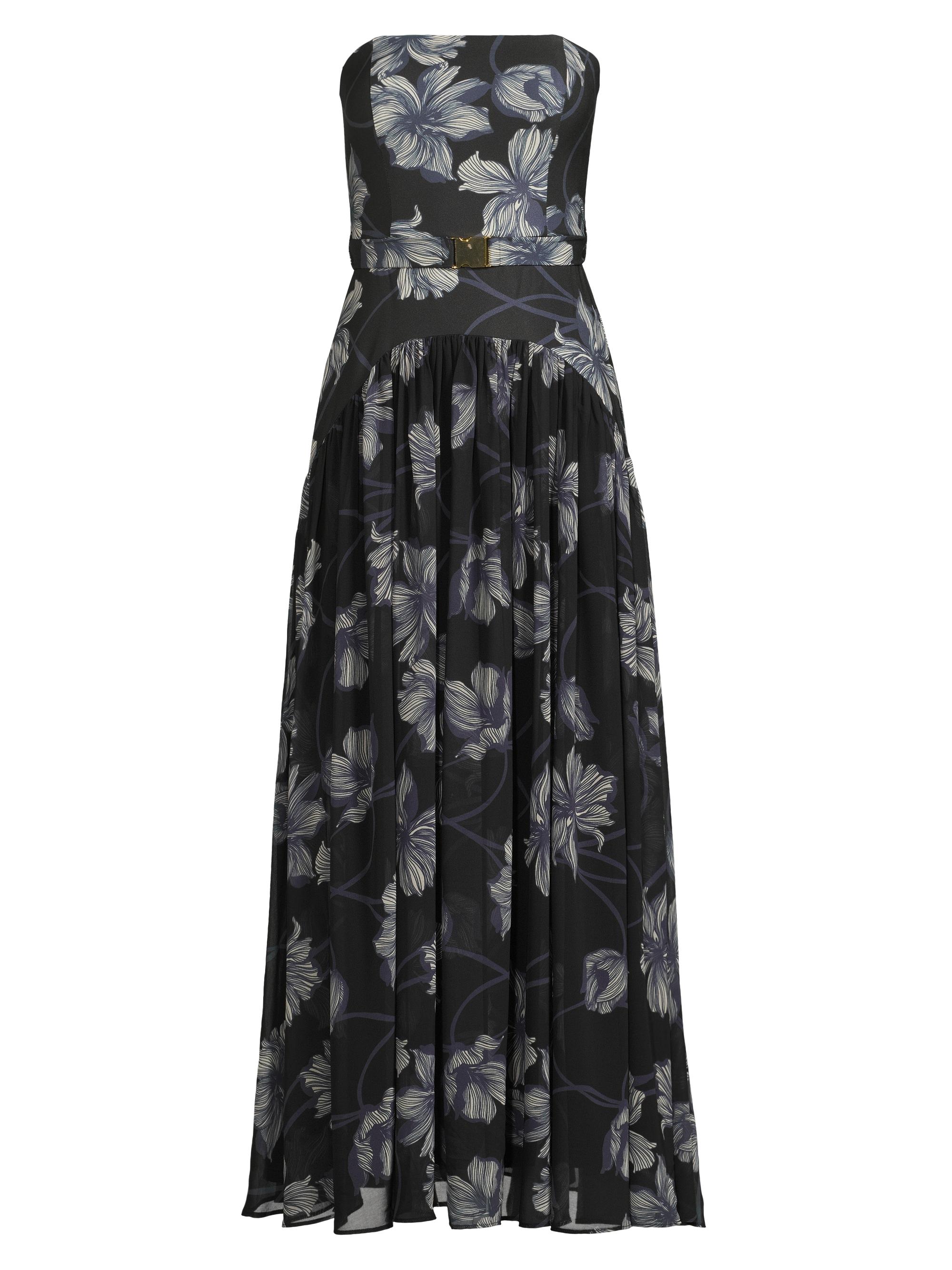 Hutch Women's Carmel Floral Strapless Maxi Dress - Navy Vining Buds