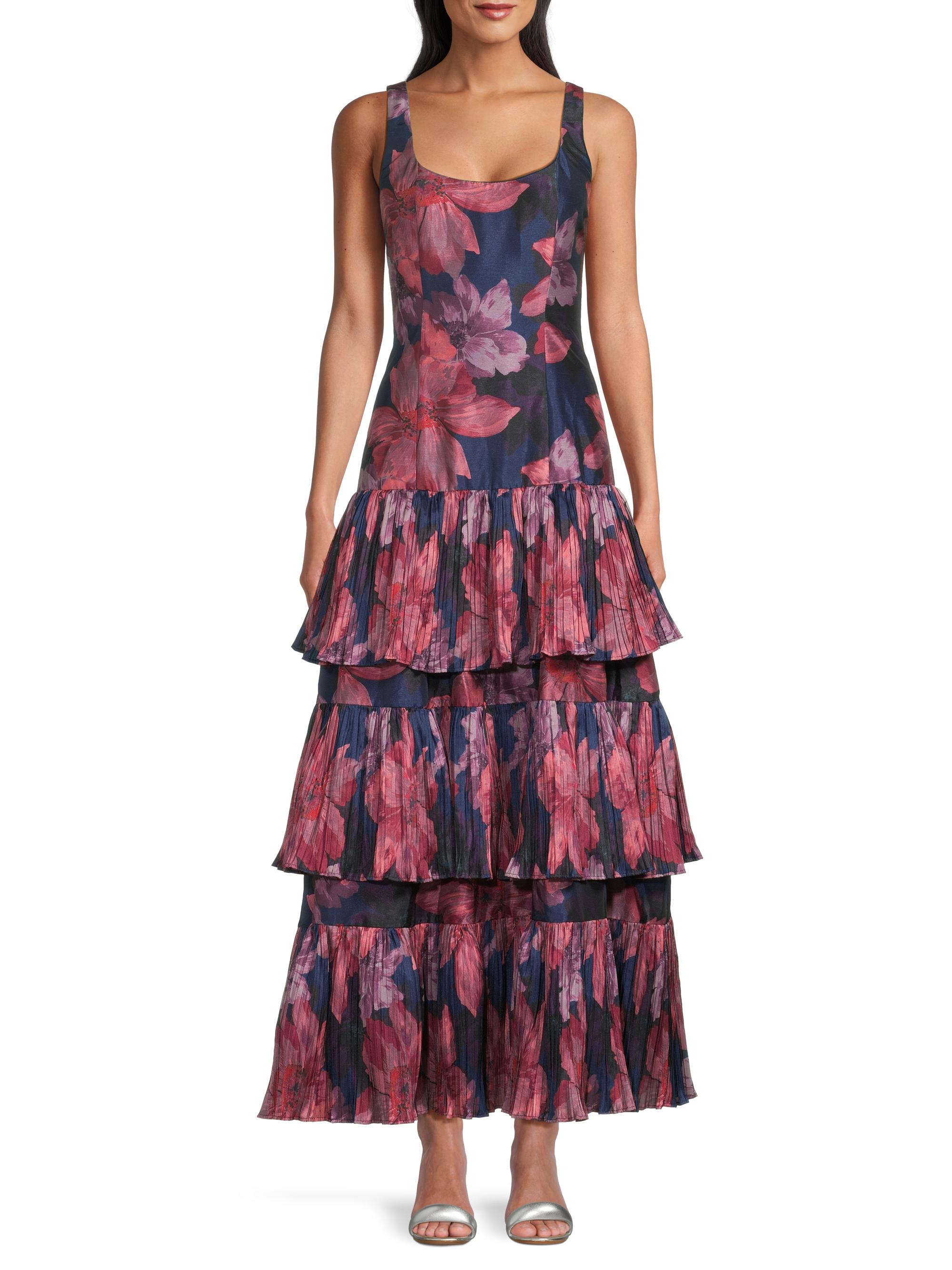 Hutch Women's Luna Floral Tiered Maxi Dress - Navy Vintage Upholstery - Size 0